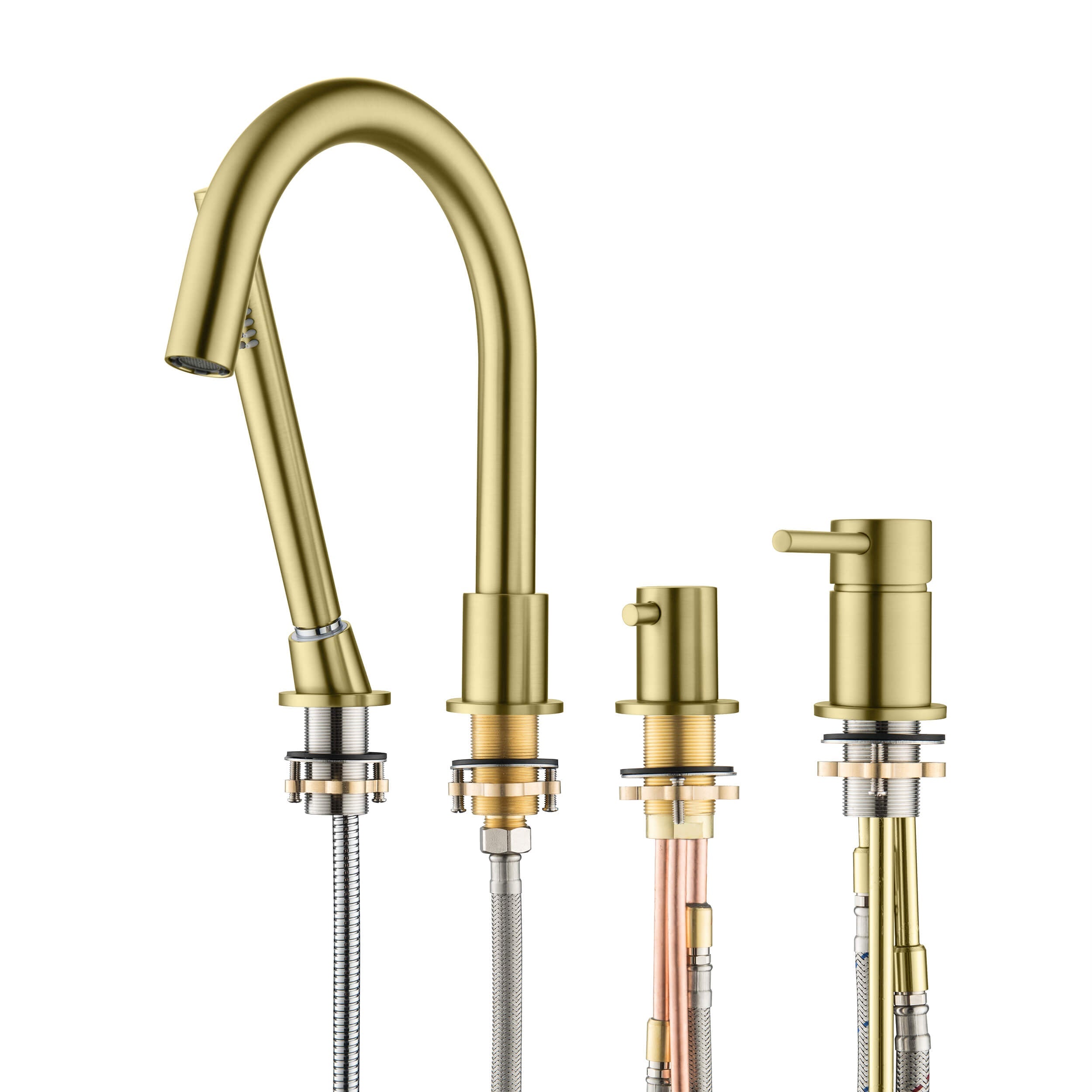 Halo Deck Mounted Roman Bathtub Faucet with Hand Shower - CTF-3101