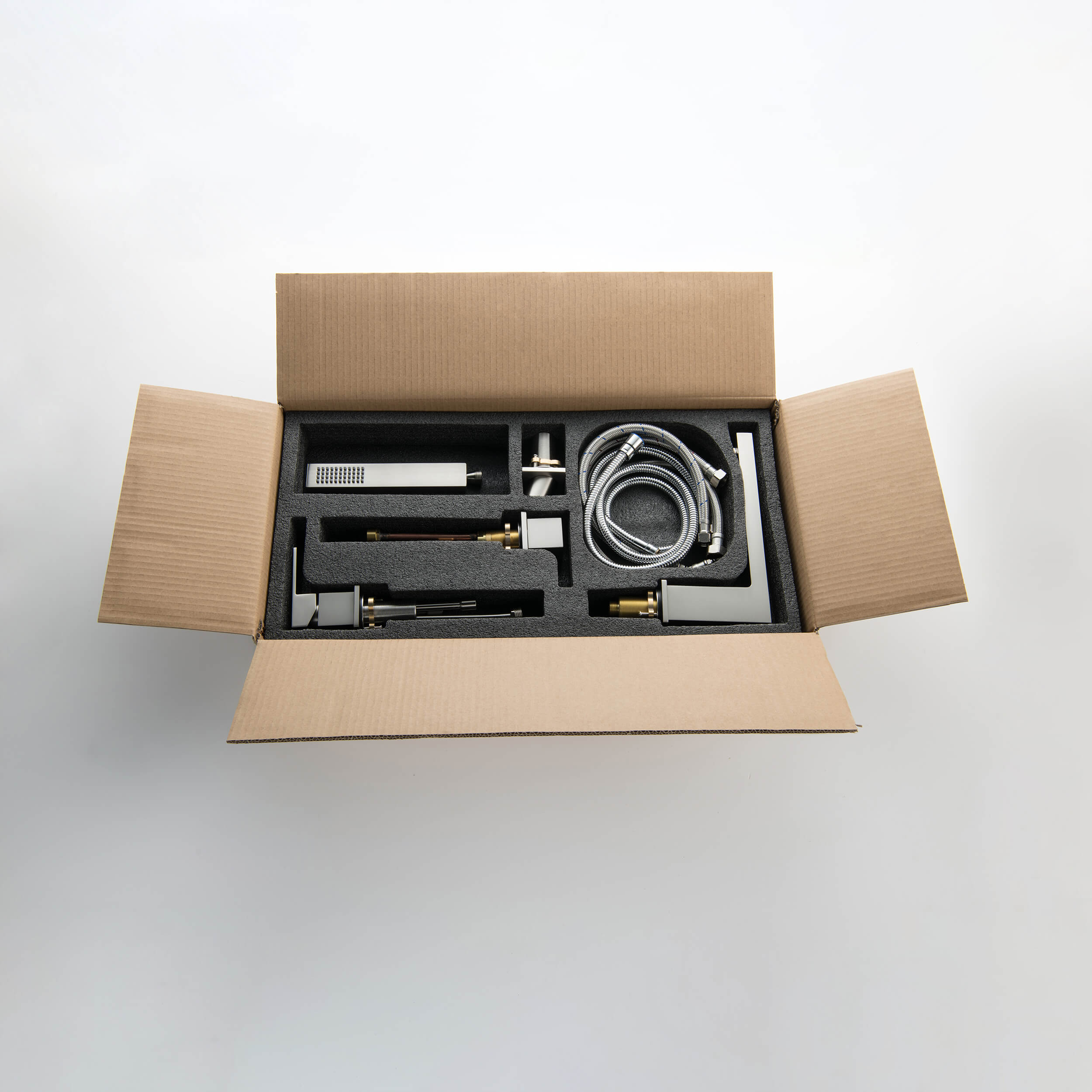 Quadra Deck Mounted Roman Bathtub Faucet with Hand Shower - CTF-3102