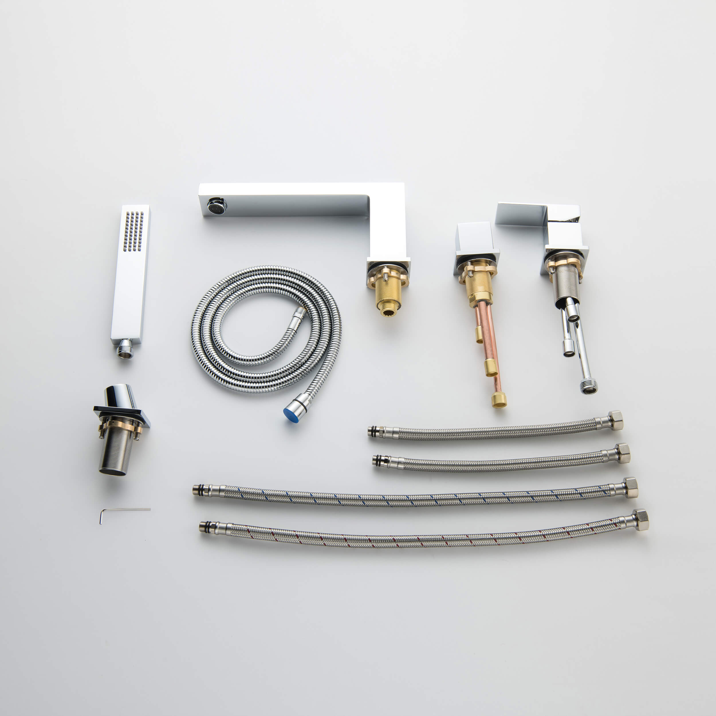 Quadra Deck Mounted Roman Bathtub Faucet with Hand Shower - CTF-3102