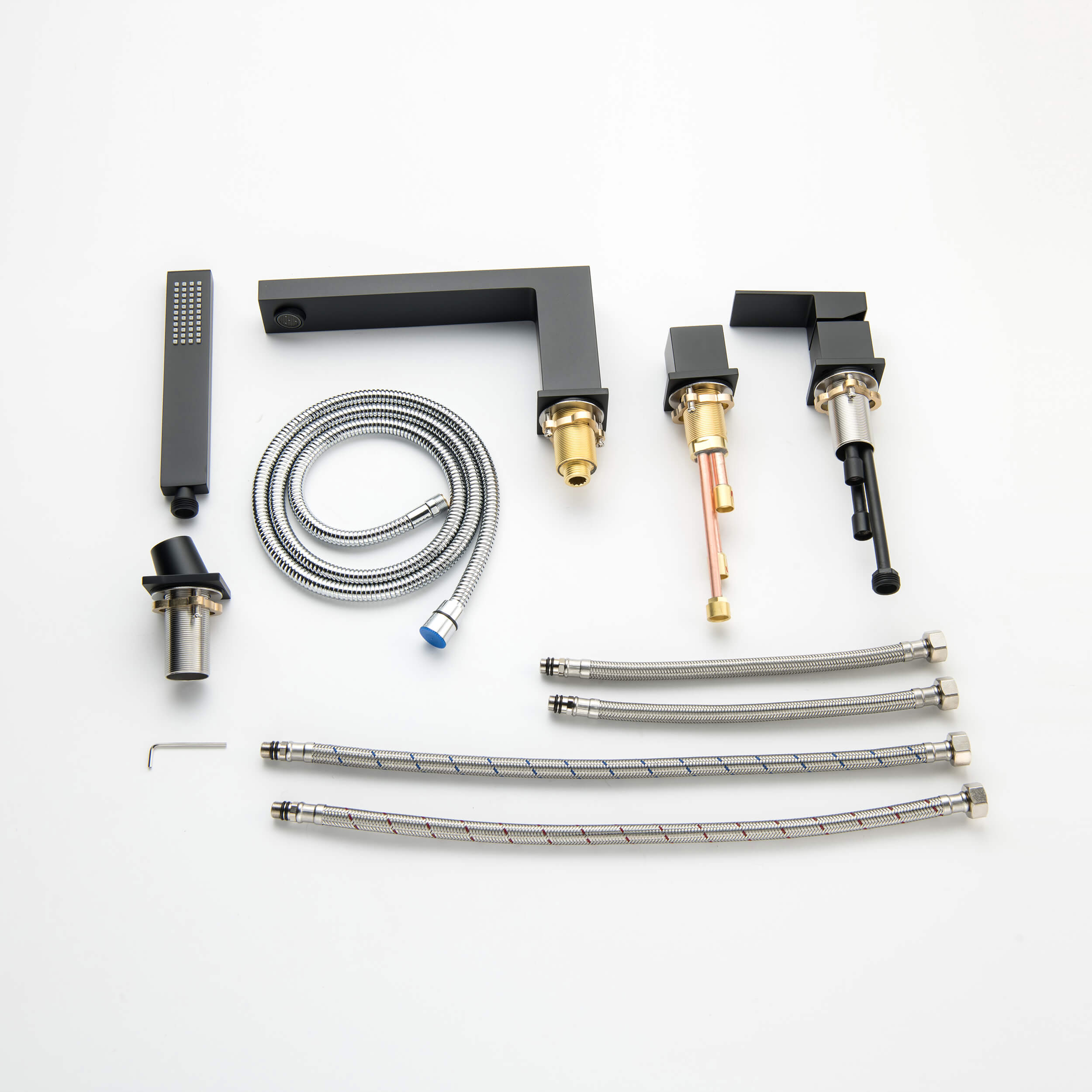 Quadra Deck Mounted Roman Bathtub Faucet with Hand Shower - CTF-3102