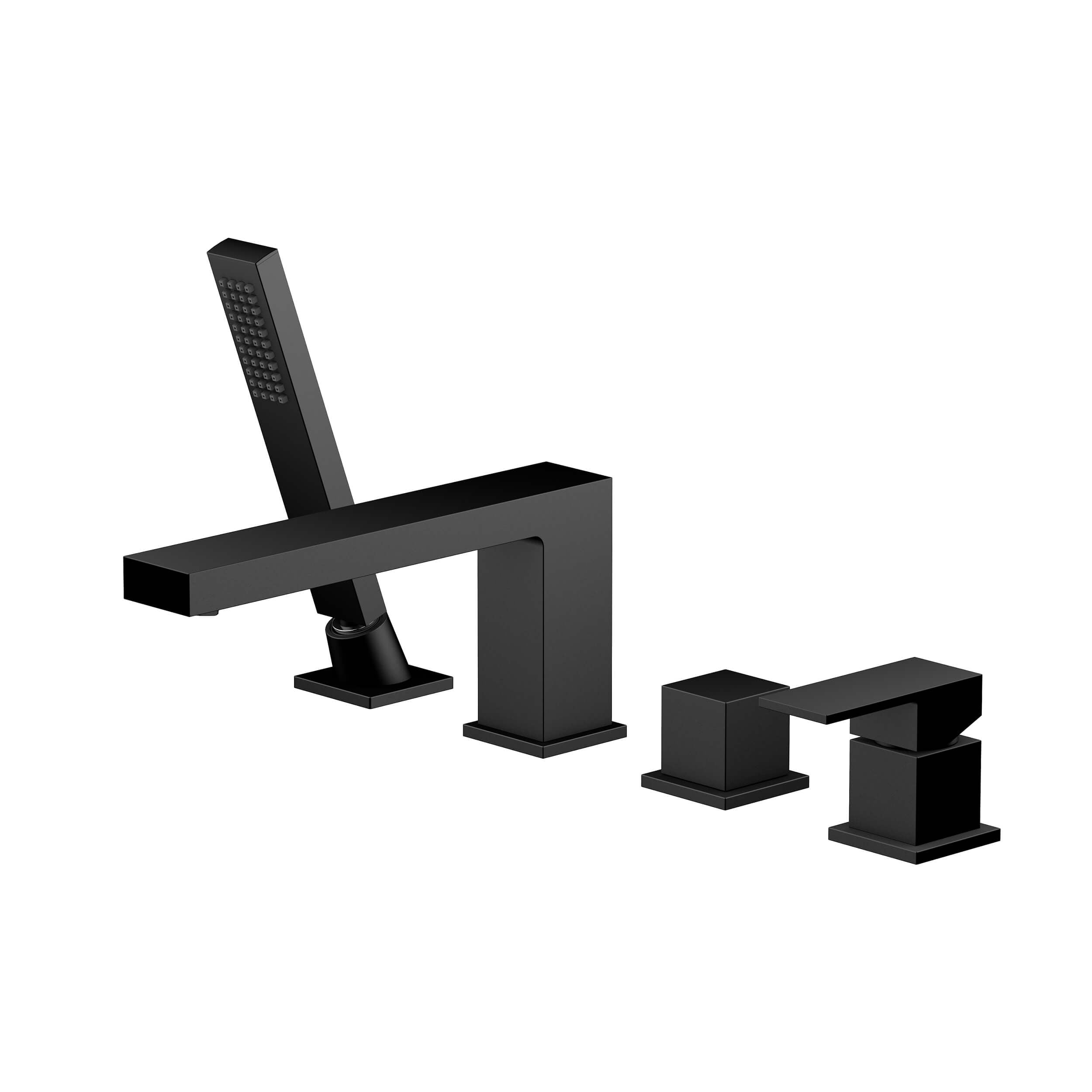 Quadra Deck Mounted Roman Bathtub Faucet with Hand Shower - CTF-3102