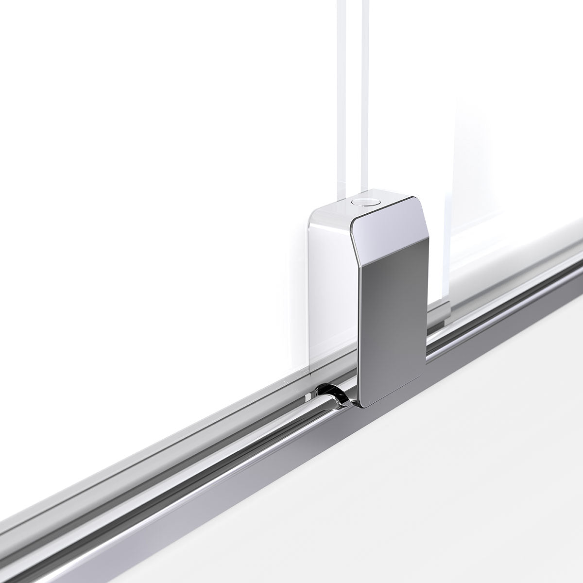 60" KH Frameless Single Sliding Shower Doors with Klearteck Treatment (3/8" Thickness) (Chrome)