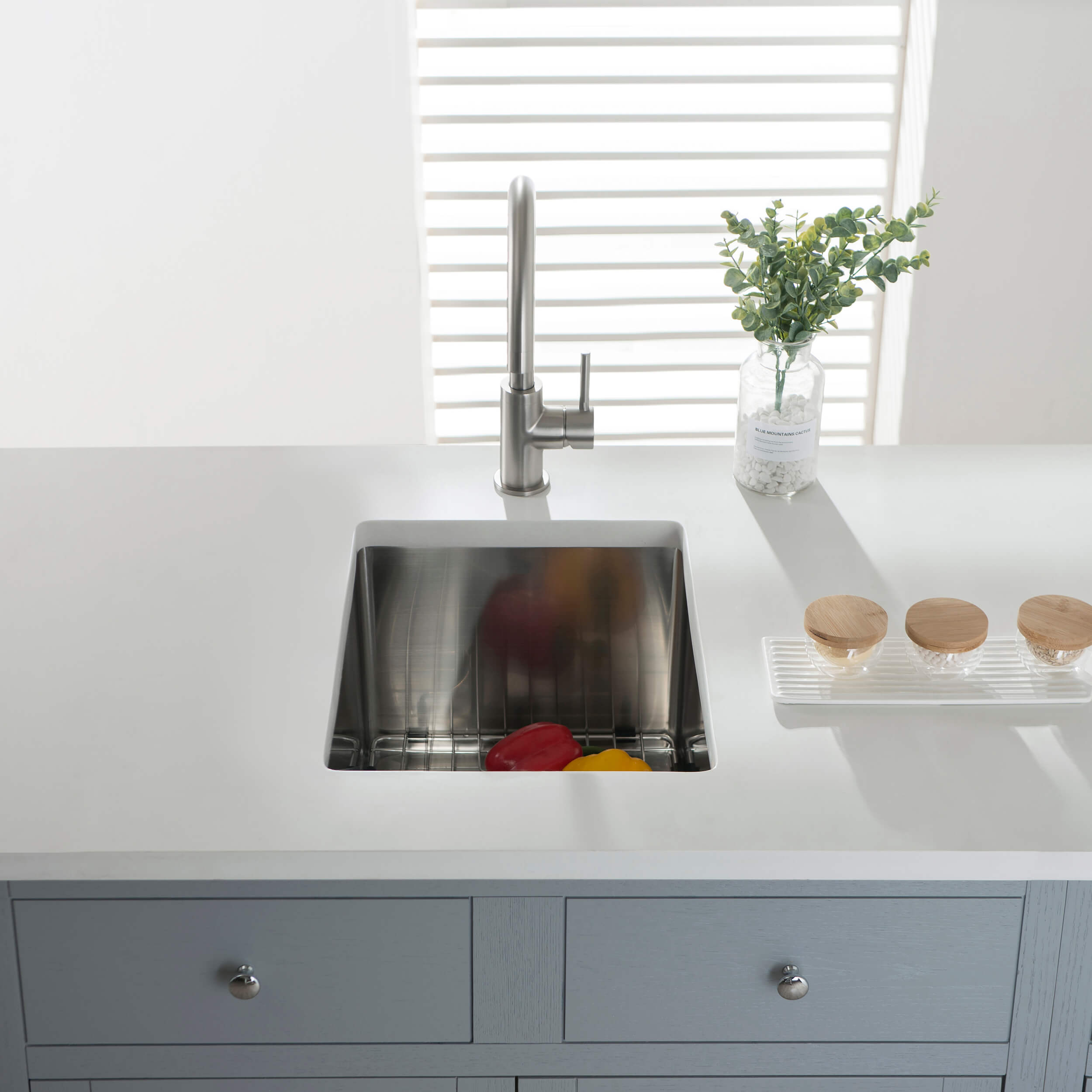 14" Handcrafted Undermount Single Bowl 16 gauge Stainless Steel Kitchen Sink - C1-14S - Shop at Home Craft Studio - 3