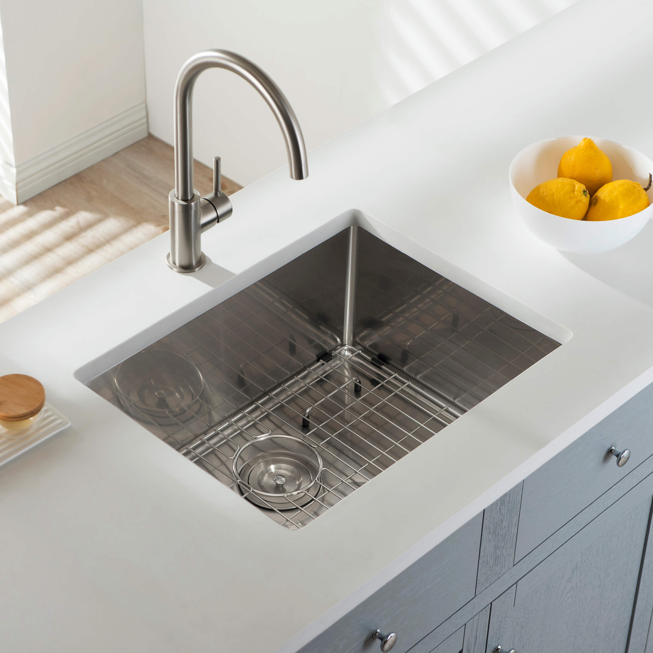 21" Handcrafted Undermount Single Bowl 16 gauge Stainless Steel Kitchen Sink - C1-21S - Shop at Home Craft Studio - 2