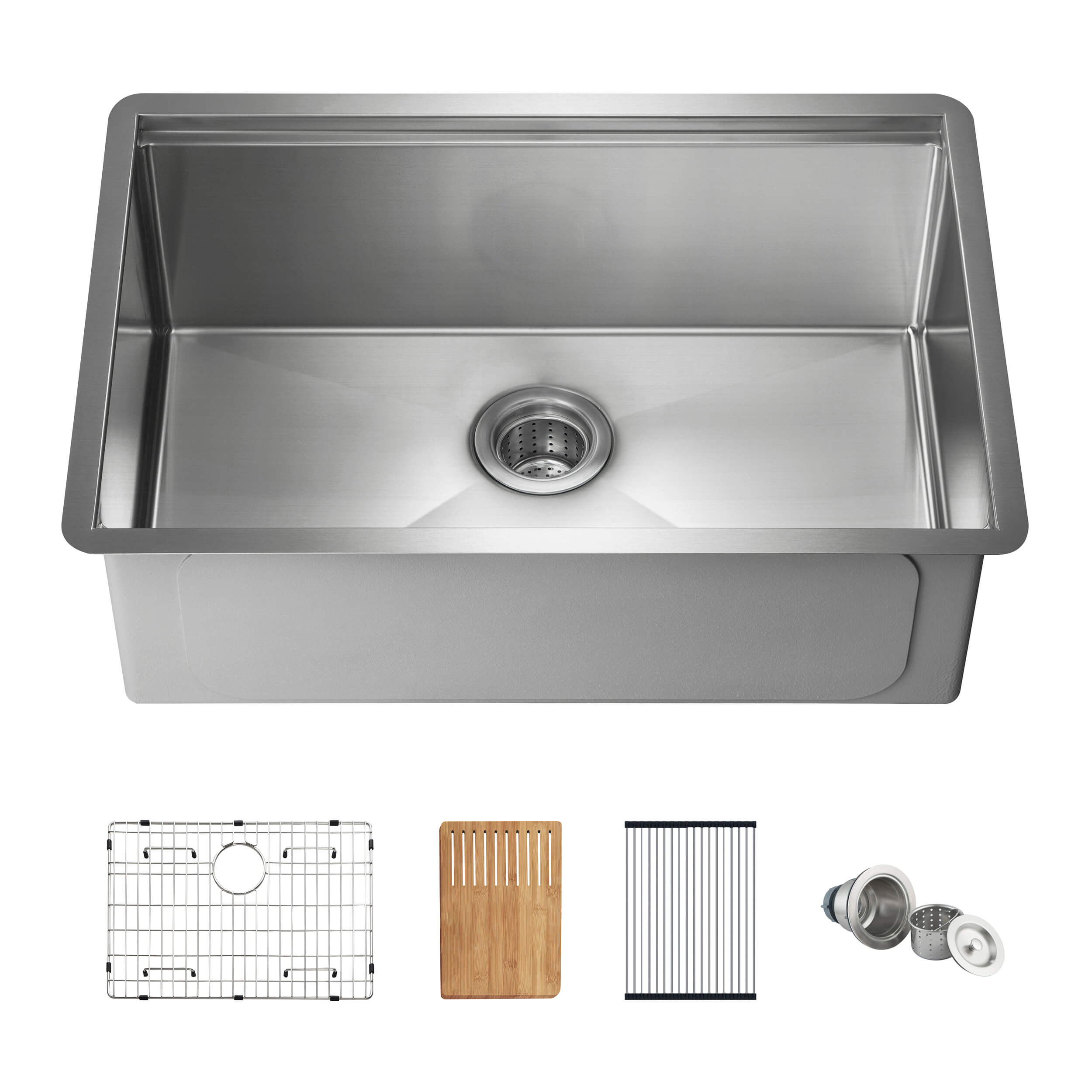 27" Handcrafted 316 Marine Grade Stainless Steel Single Bowl Workstation Undermount Kitchen Sink - C3-27ST - Shop at Home Craft Studio - 1