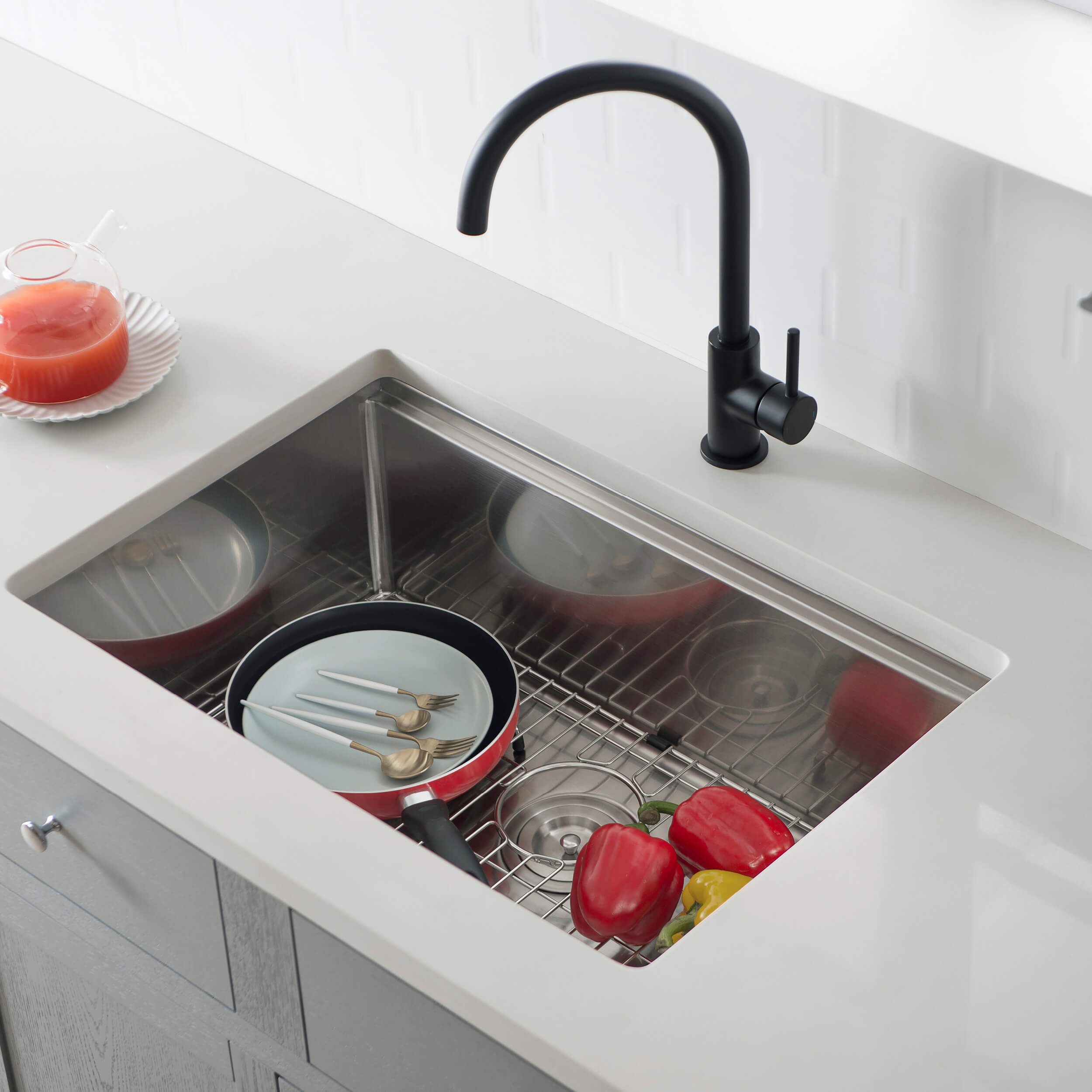 28" Undermount Single Bowl Stainless Steel Workstation Sink - C1-28ST - Shop at Home Craft Studio - 2