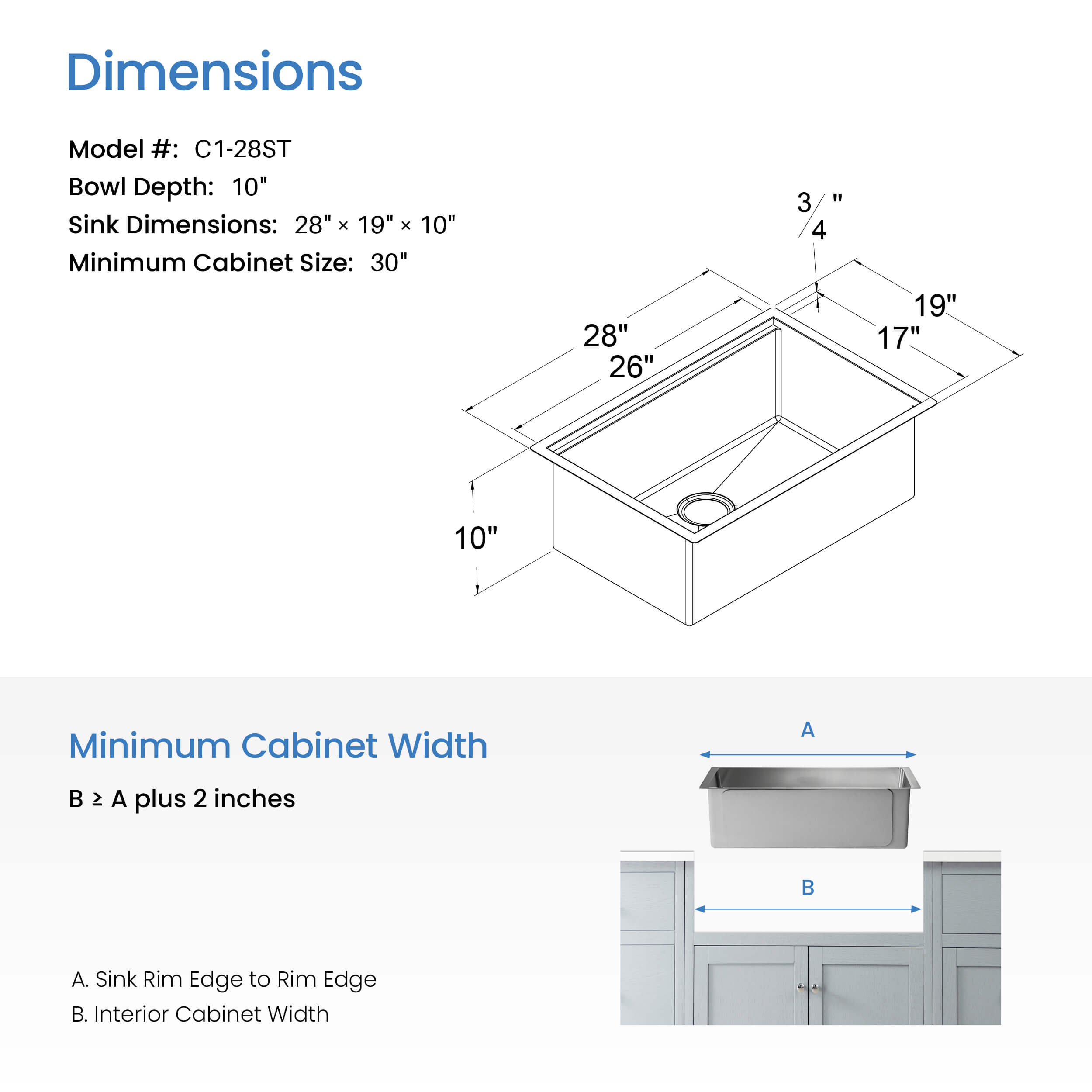 28" Undermount Single Bowl Stainless Steel Workstation Sink - C1-28ST - Shop at Home Craft Studio - 11