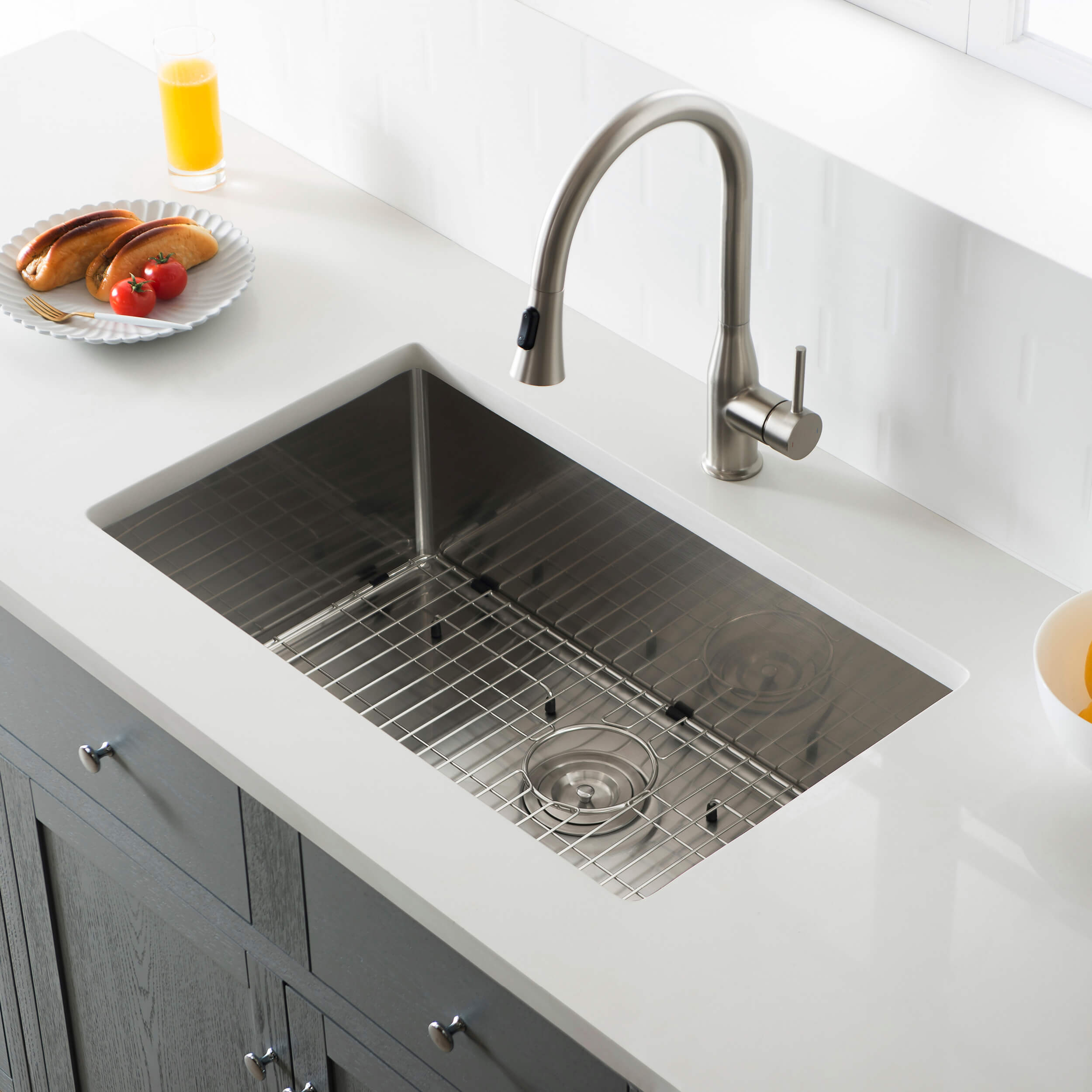 30" Handcrafted Undermount Single Bowl 16 gauge Stainless Steel Kitchen Sink - C1-30S - Shop at Home Craft Studio - 4