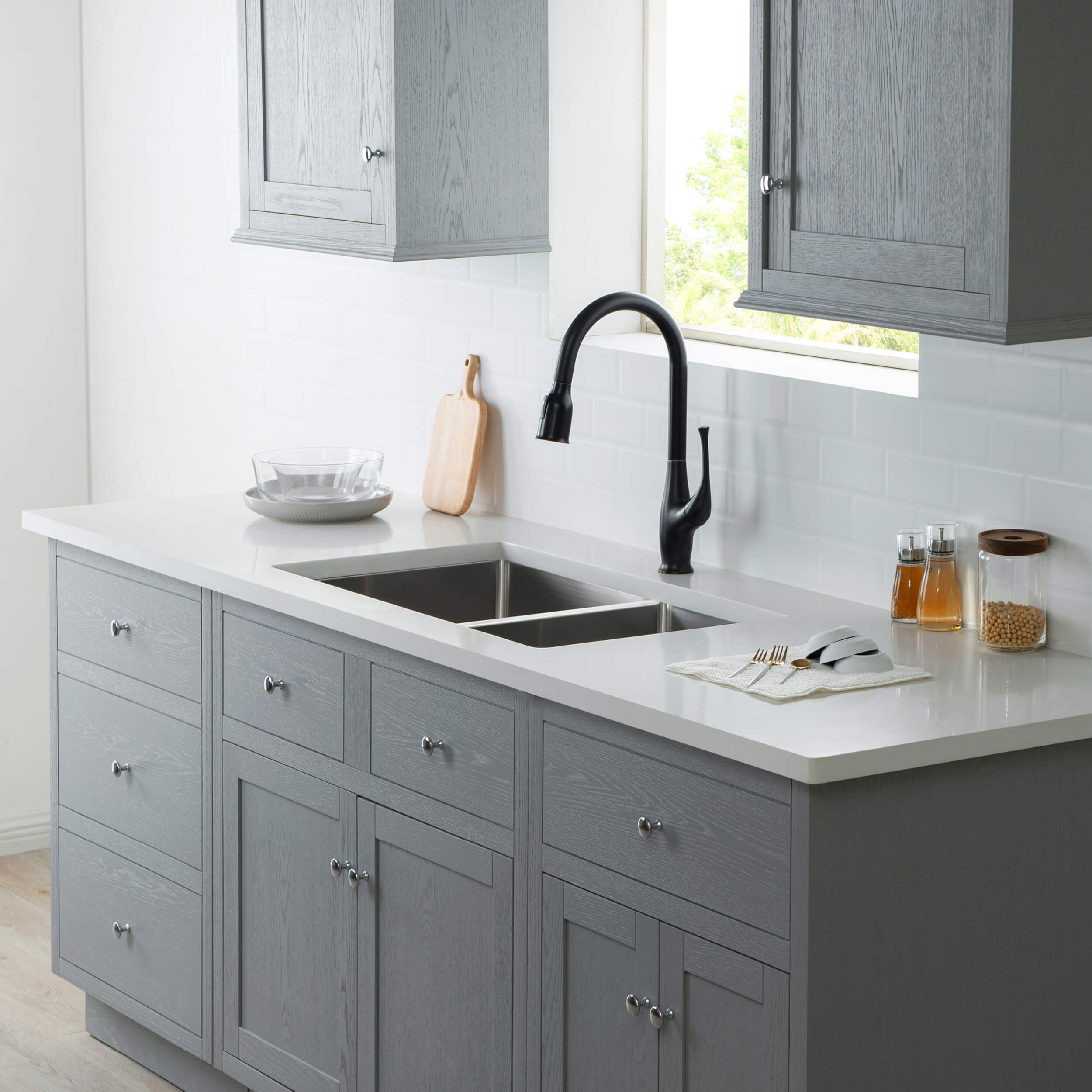 32 3/4" Handcrafted Undermount Double Bowl Stainless Steel Kitchen Sink - C1-33DBS - Shop at Home Craft Studio - 5