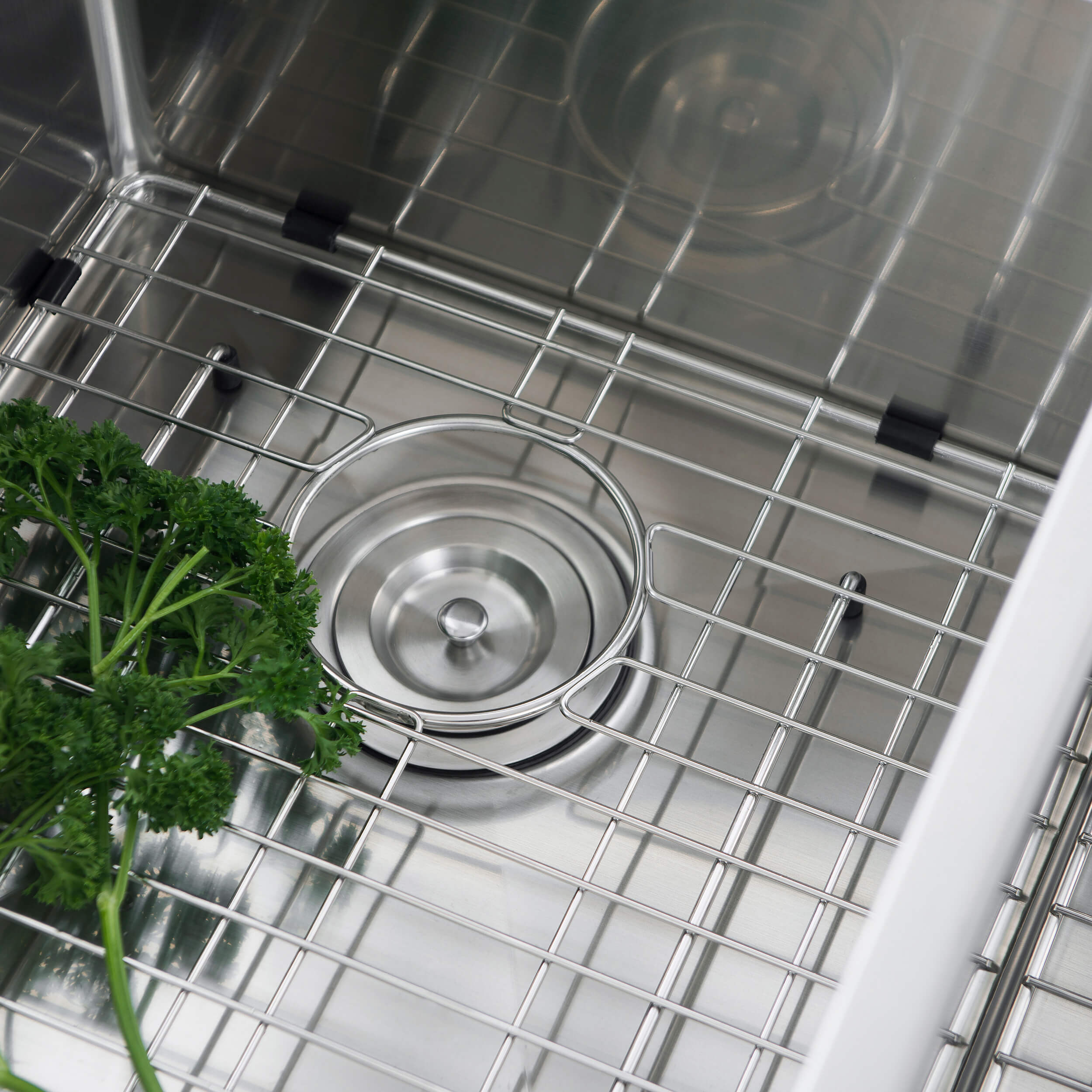 32 3/4" Handcrafted Undermount Double Bowl Stainless Steel Kitchen Sink - C1-33DEQ - Shop at Home Craft Studio - 7