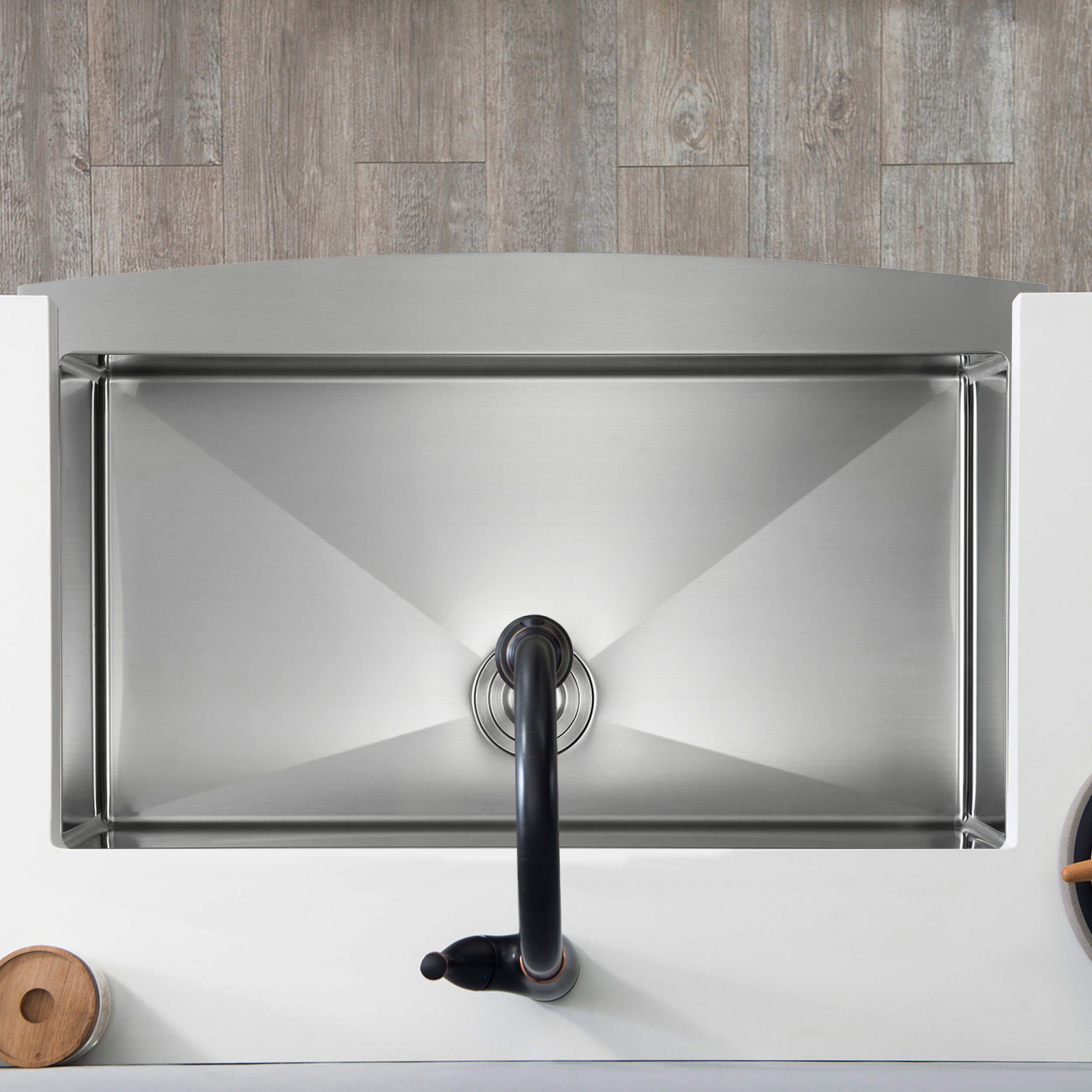 36" Handcrafted Farmhouse Apron Single Bowl Stainless Steel Kitchen Sink - C1-36SF - Shop at Home Craft Studio - 6