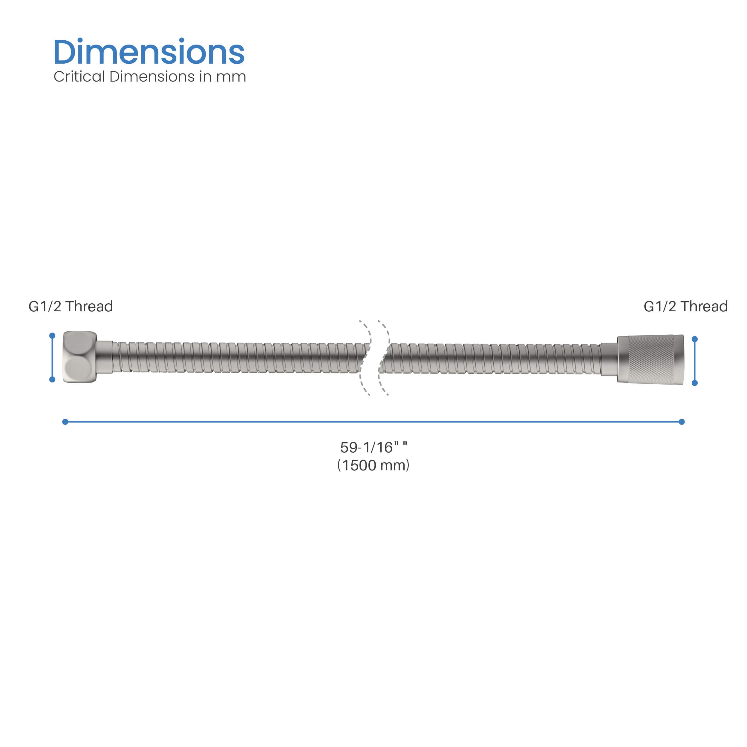 60" Stainless Steel Braided Shower Hose - SH60 - Shop at Home Craft Studio - 12