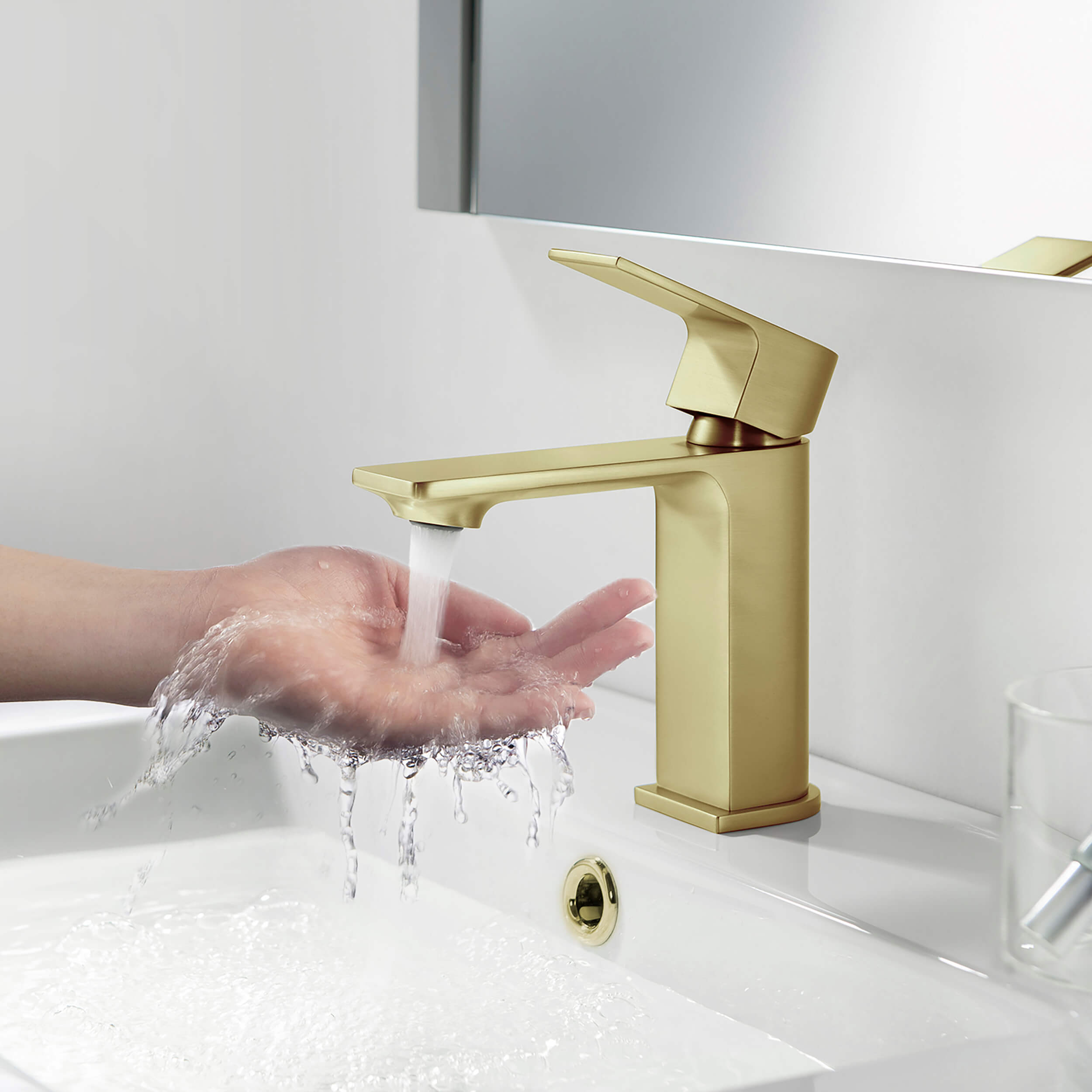 Aurora Single Handle Bathroom Vanity Sink Faucet with Pop Up Drain CBF-1001 - Shop at Home Craft Studio - 2