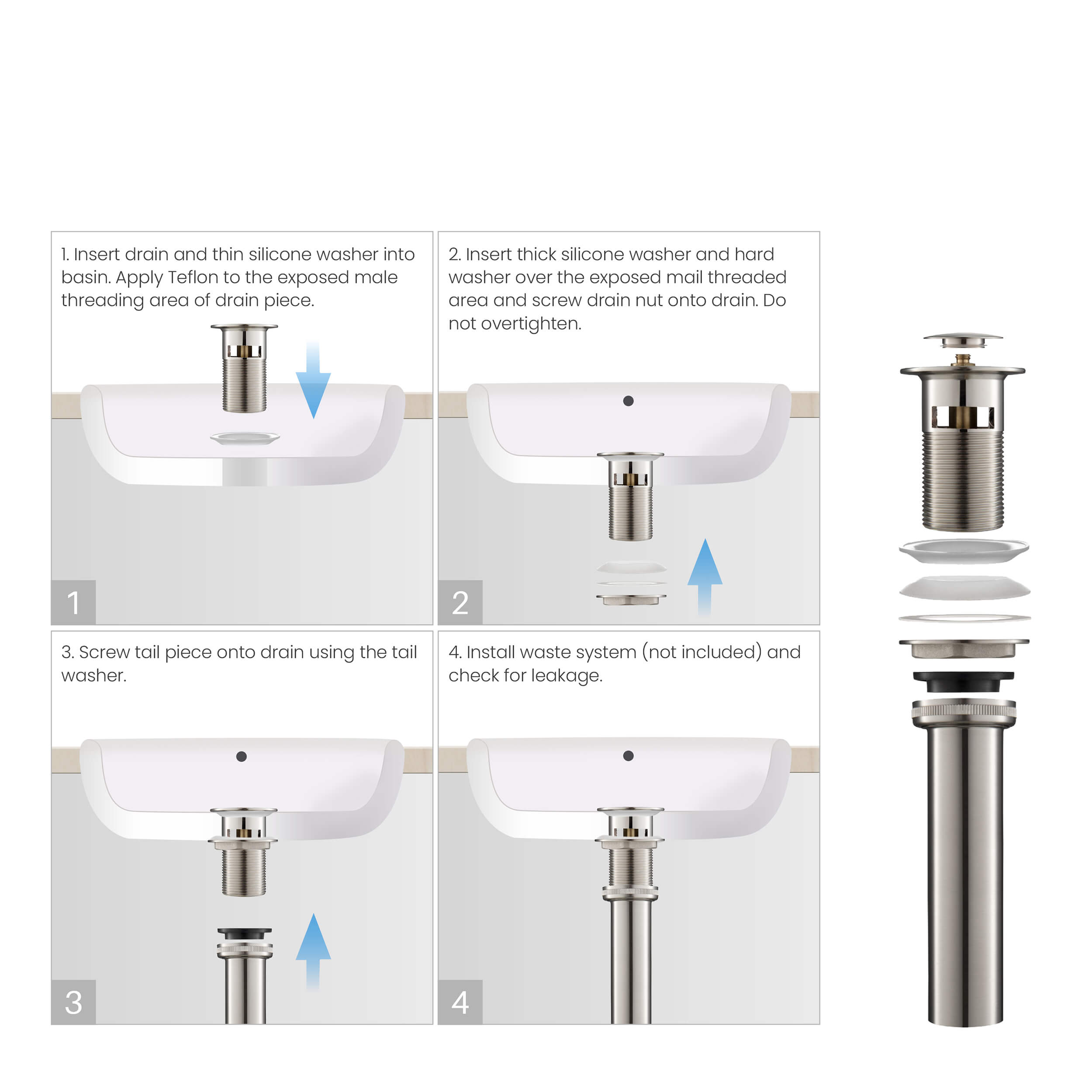 Bathroom Sink Pop Up Drain Stopper Small Cover with Overflow - PW-1 - Shop at Home Craft Studio - 11