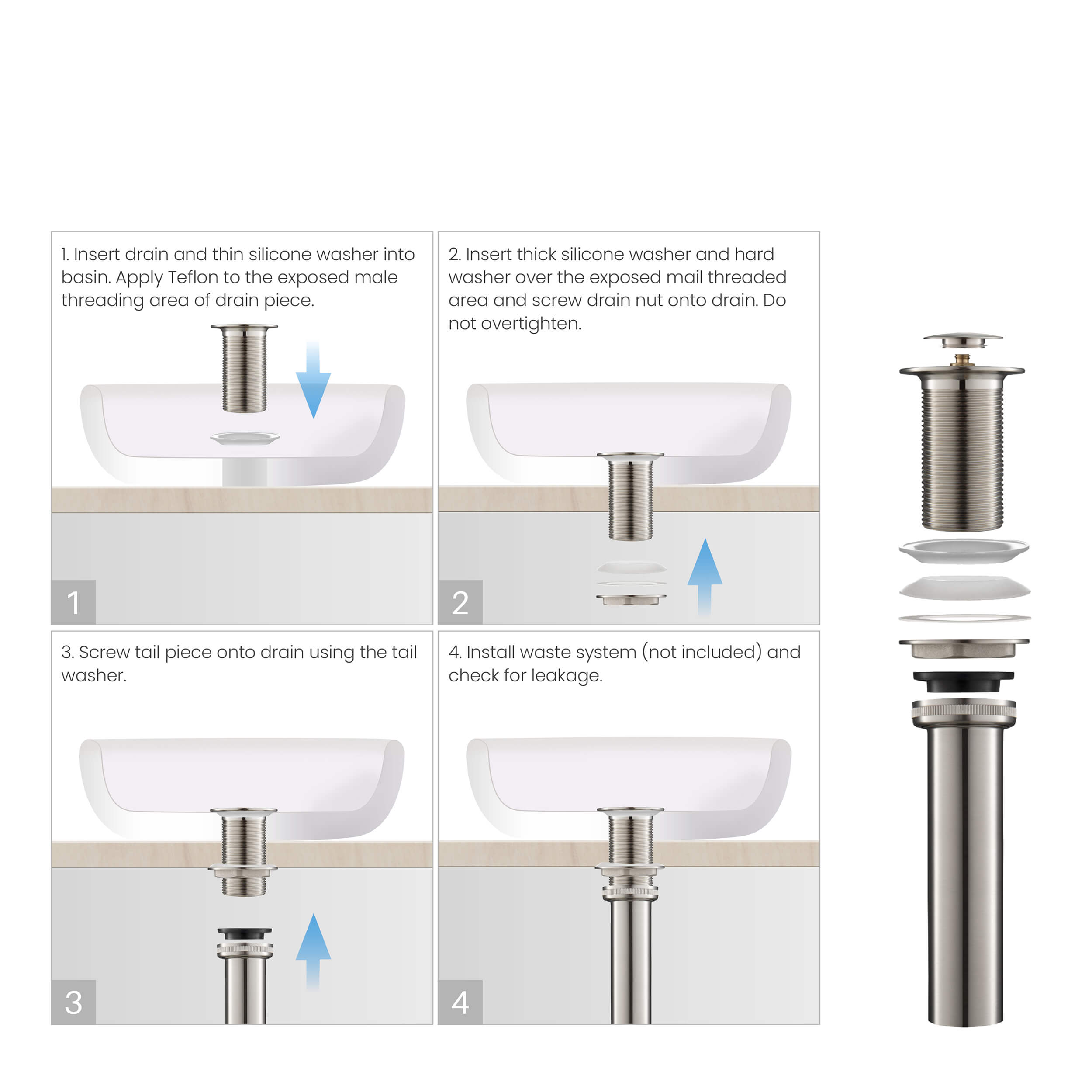 Bathroom Sink Pop Up Drain Stopper Small Cover without Overflow - PW-2 - Shop at Home Craft Studio - 11