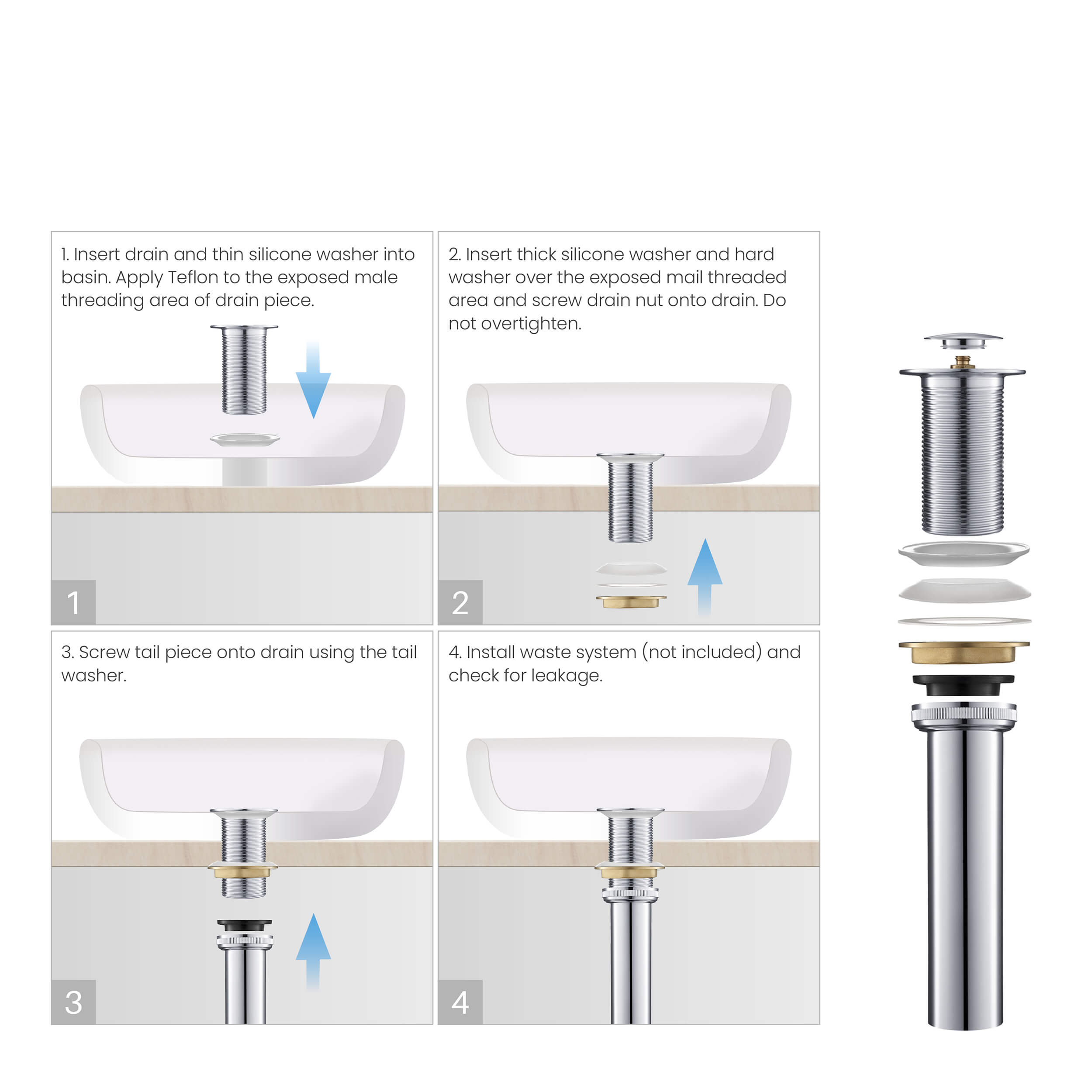 Bathroom Sink Pop Up Drain Stopper Small Cover without Overflow - PW-2 - Shop at Home Craft Studio - 19