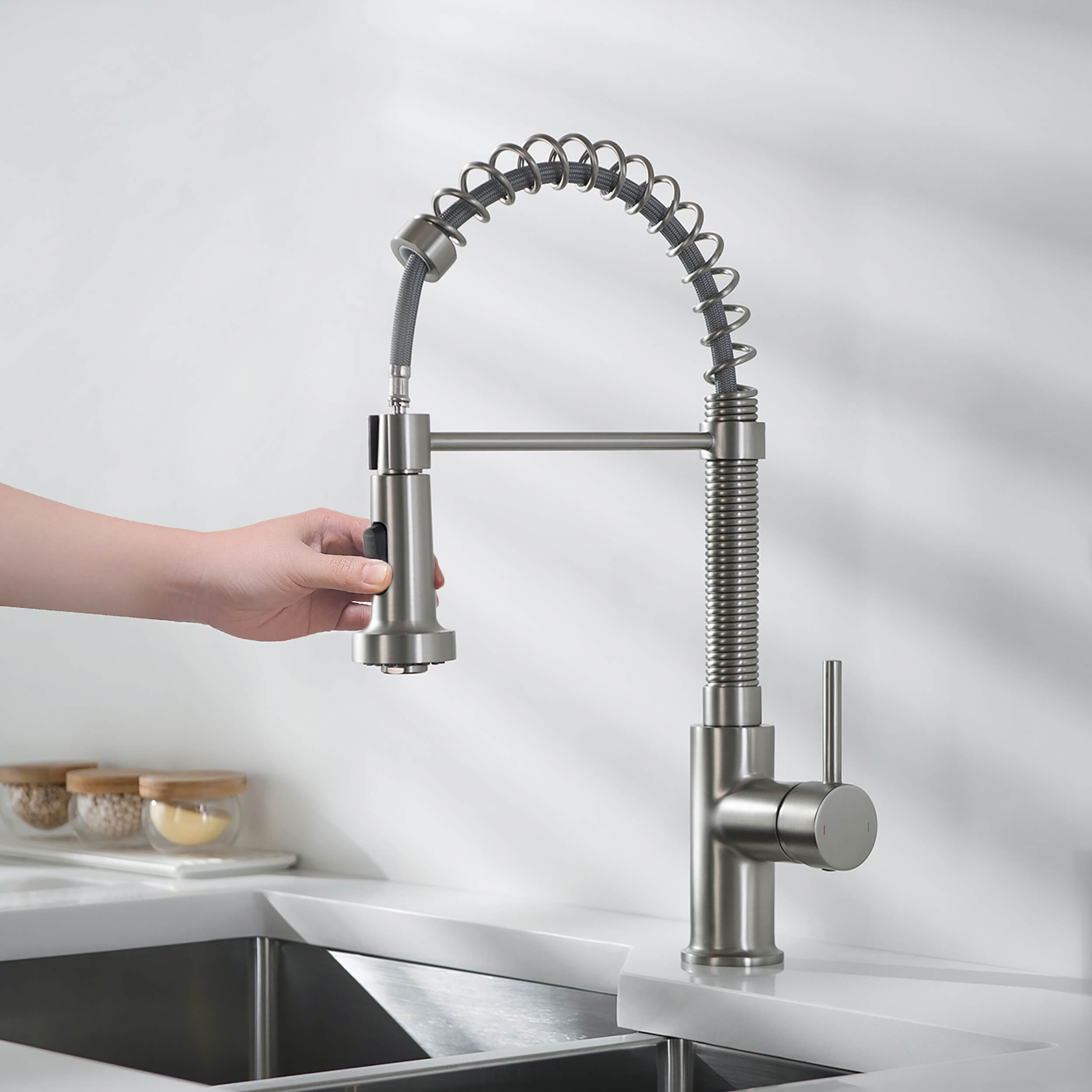 Genova Commercial Style Single Handle Pull Down Kitchen Sink Faucet - CKF-2003 - Shop at Home Craft Studio - 14