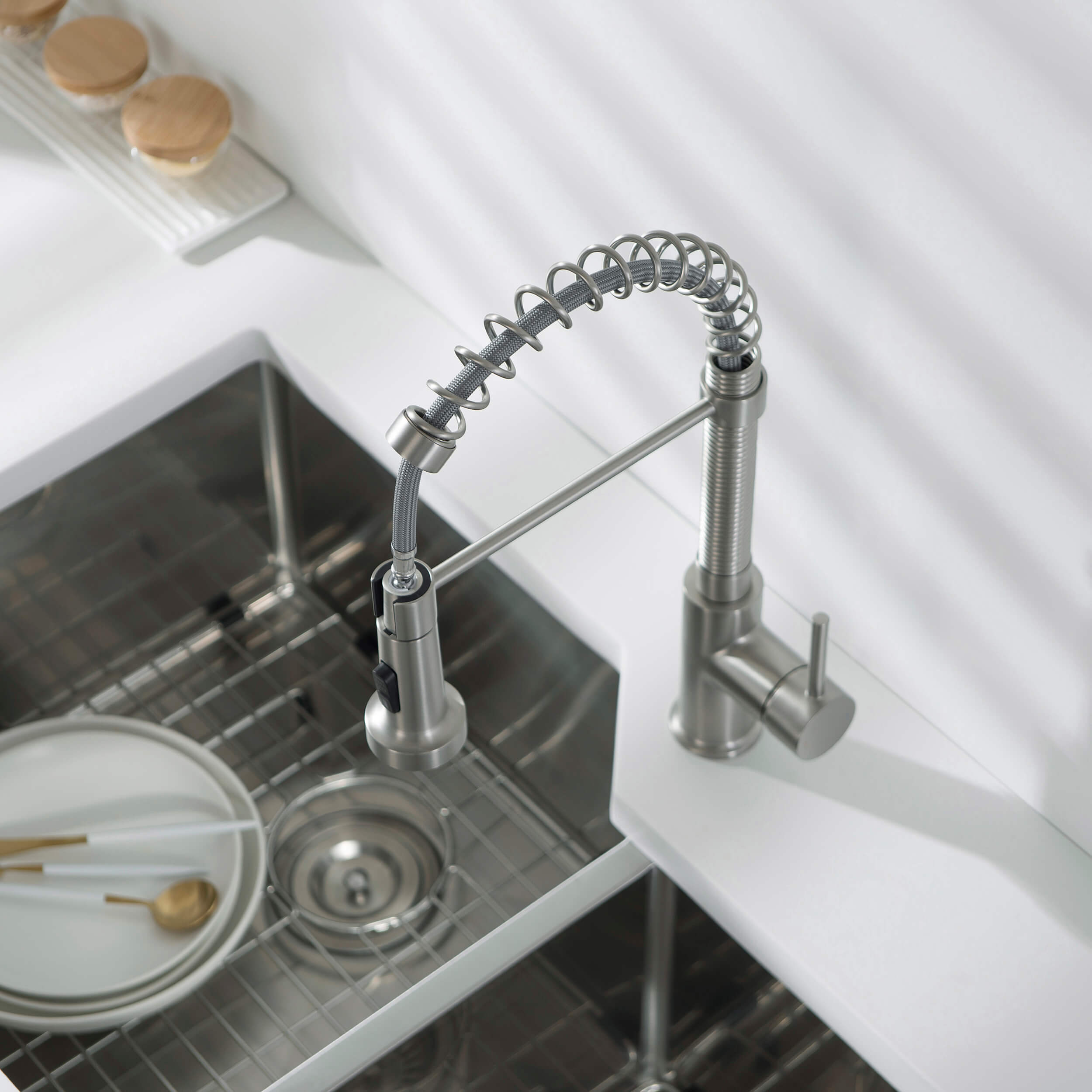 Genova Commercial Style Single Handle Pull Down Kitchen Sink Faucet - CKF-2003 - Shop at Home Craft Studio - 17