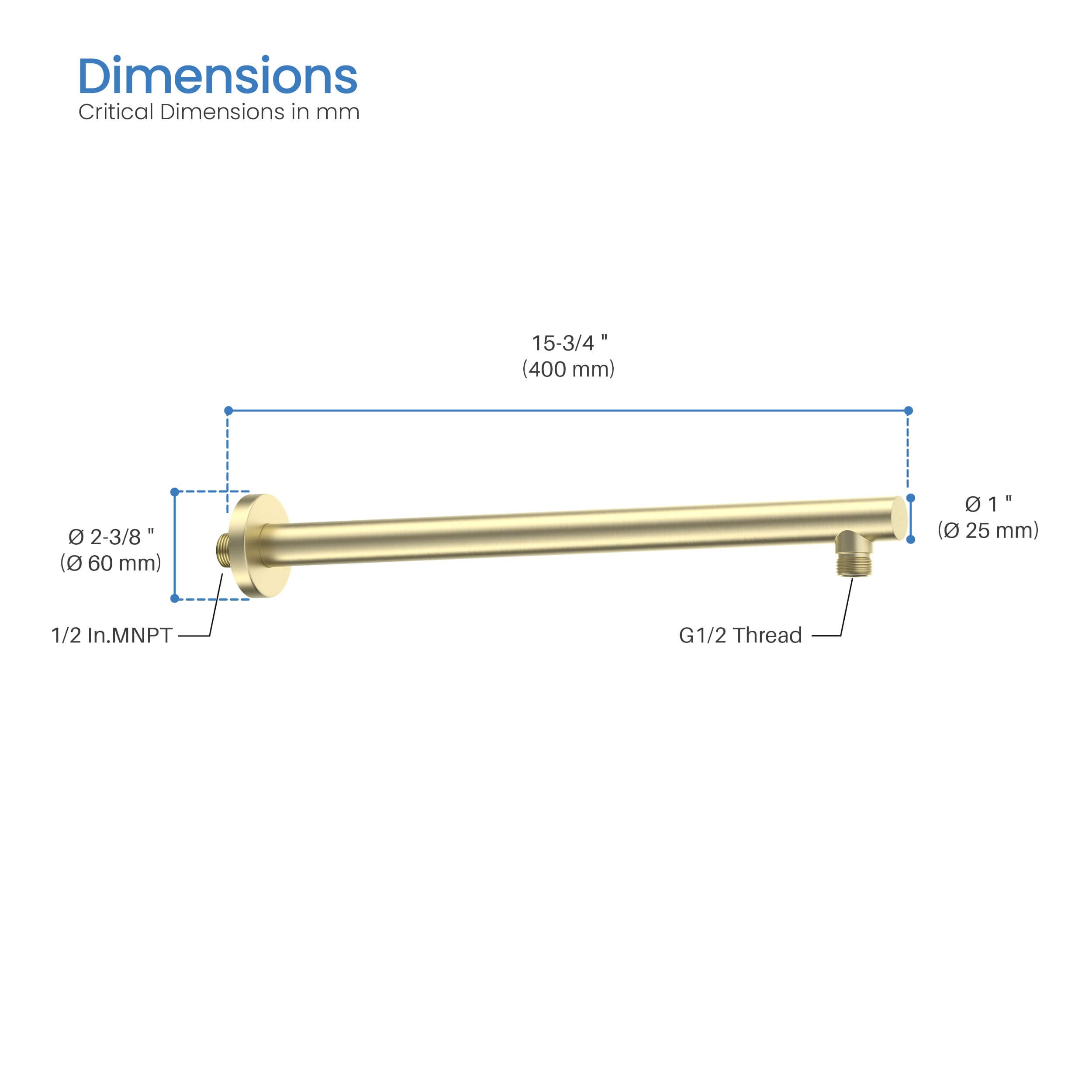 Halo 16" Wall Mounted Shower Arm - SA1600 - Shop at Home Craft Studio - 5