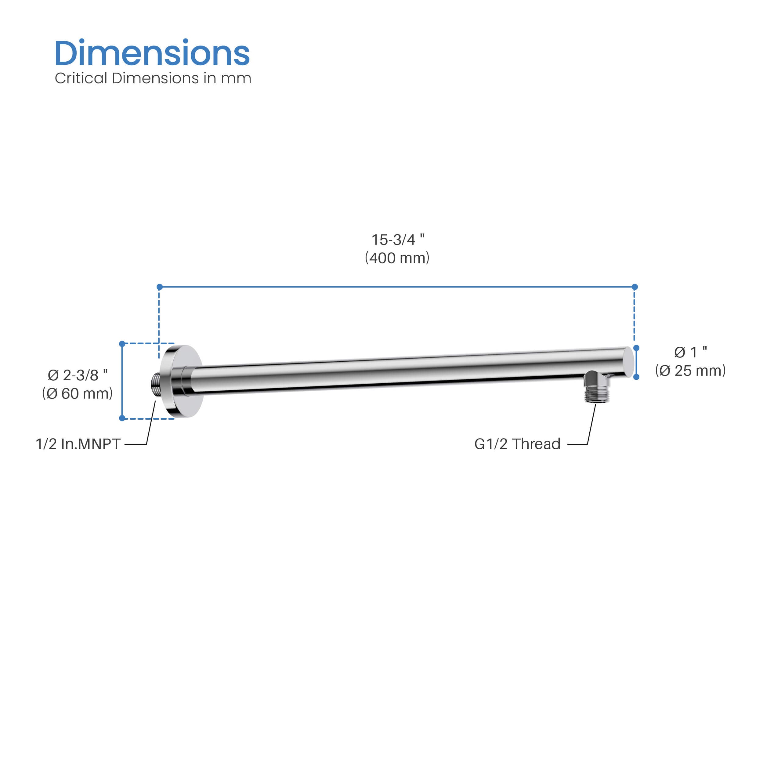 Halo 16" Wall Mounted Shower Arm - SA1600 - Shop at Home Craft Studio - 15