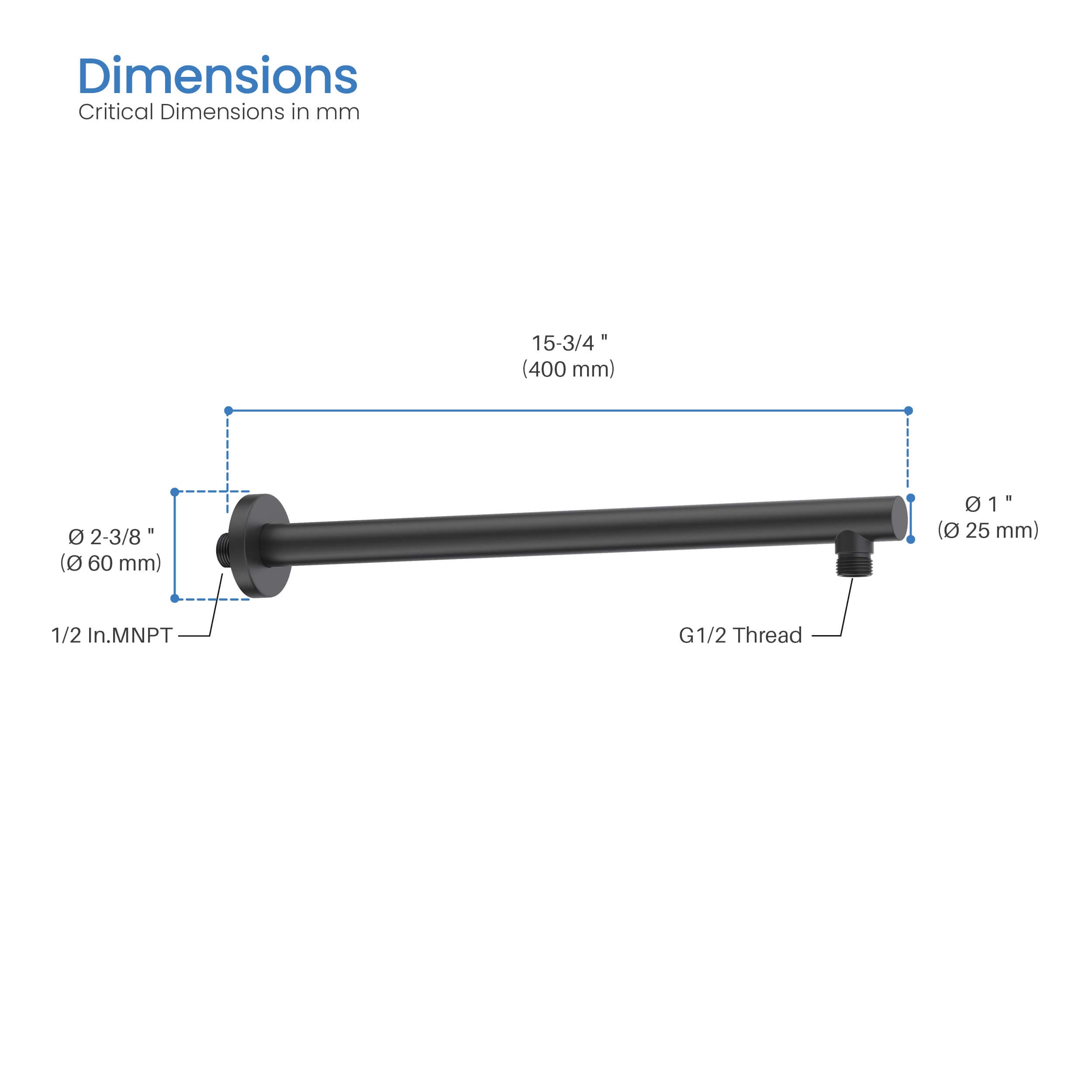 Halo 16" Wall Mounted Shower Arm - SA1600 - Shop at Home Craft Studio - 20