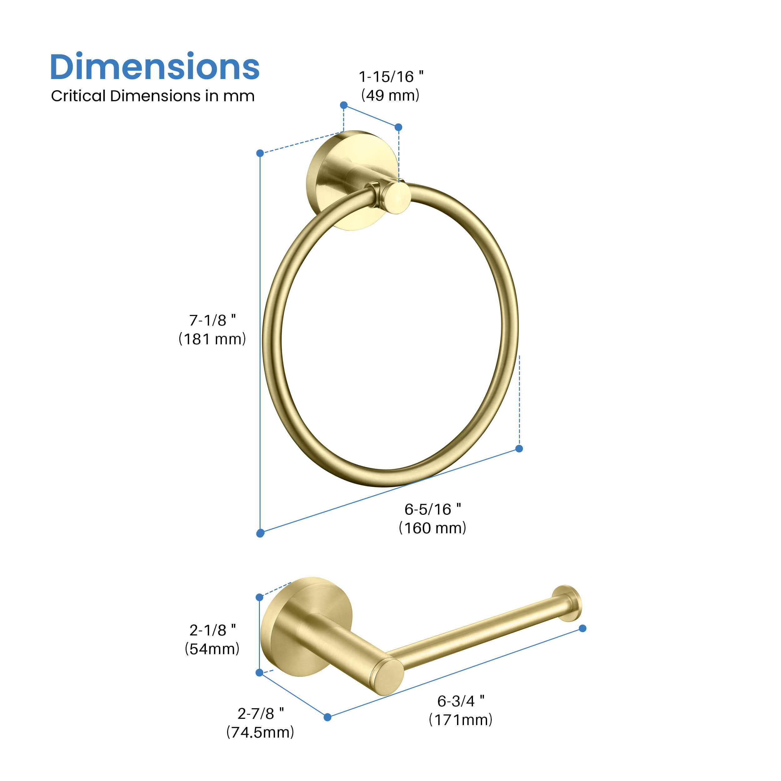 Halo 2-Piece Bathroom Hardware Set - C-CBA14-2-2 - Shop at Home Craft Studio - 12
