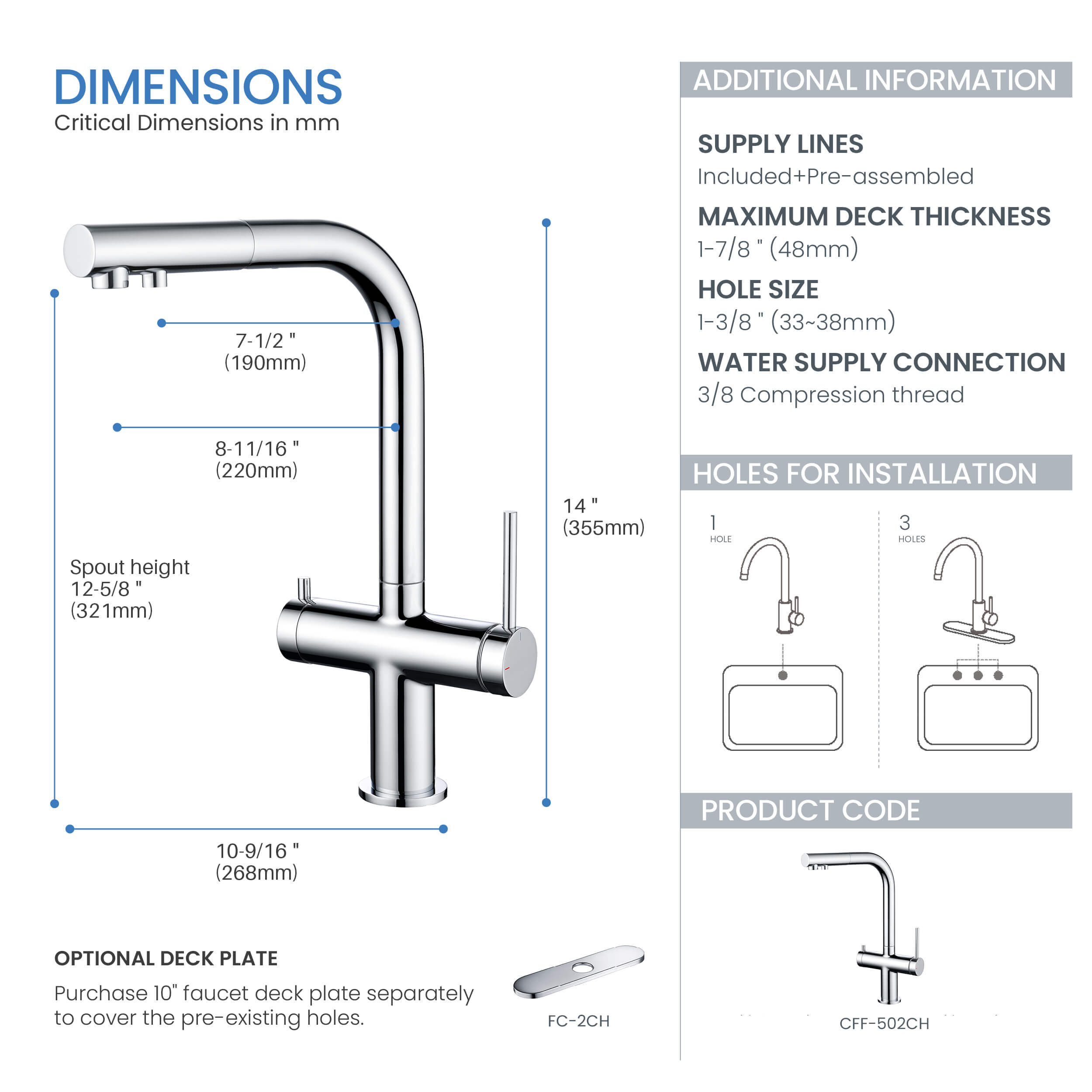 Halo 2-in-1 Pull Out Kitchen Filtration Faucet - CFF-502 - Shop at Home Craft Studio - 22