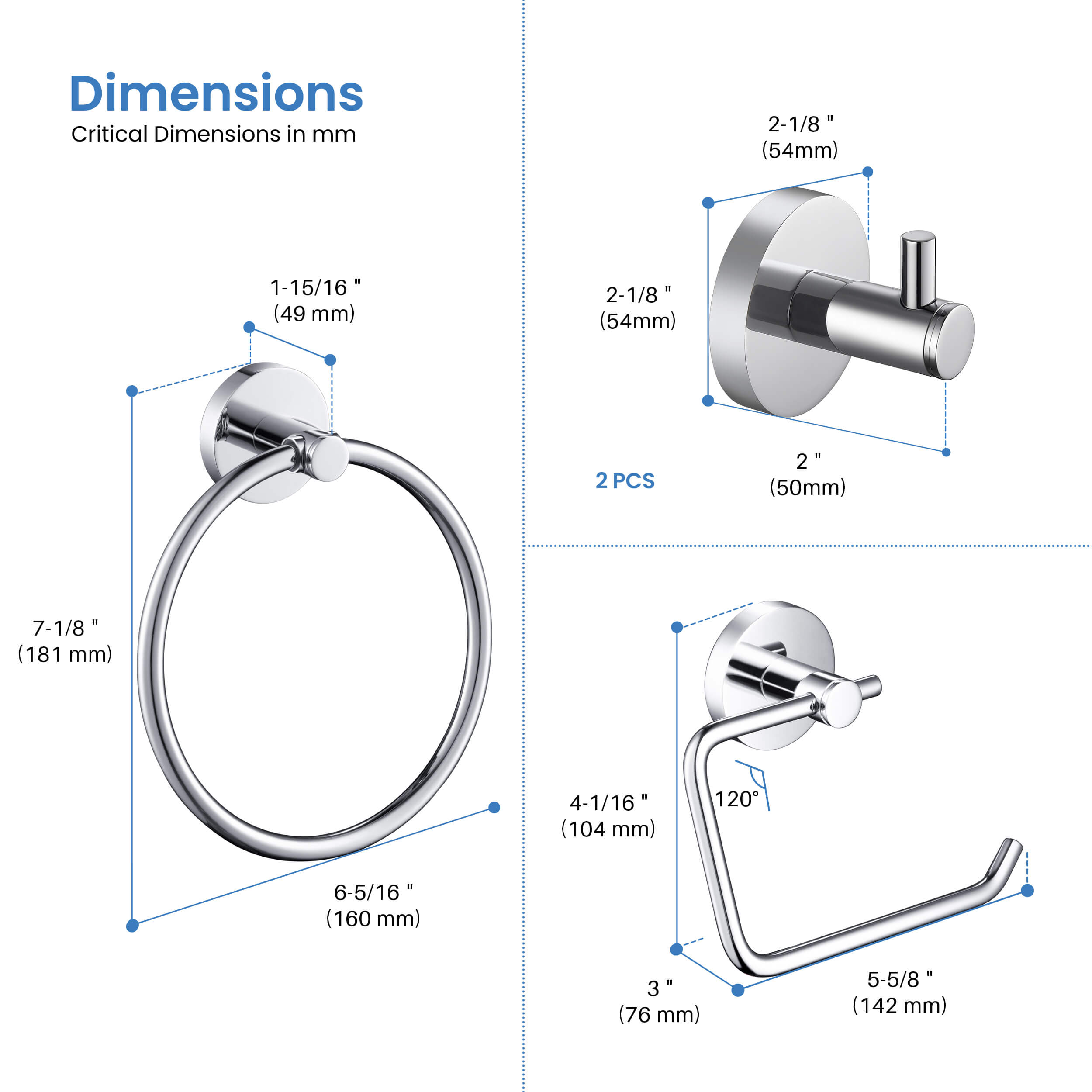 Halo 4-Piece Bathroom Hardware Set - C-CBA14-4-2 - Shop at Home Craft Studio - 29
