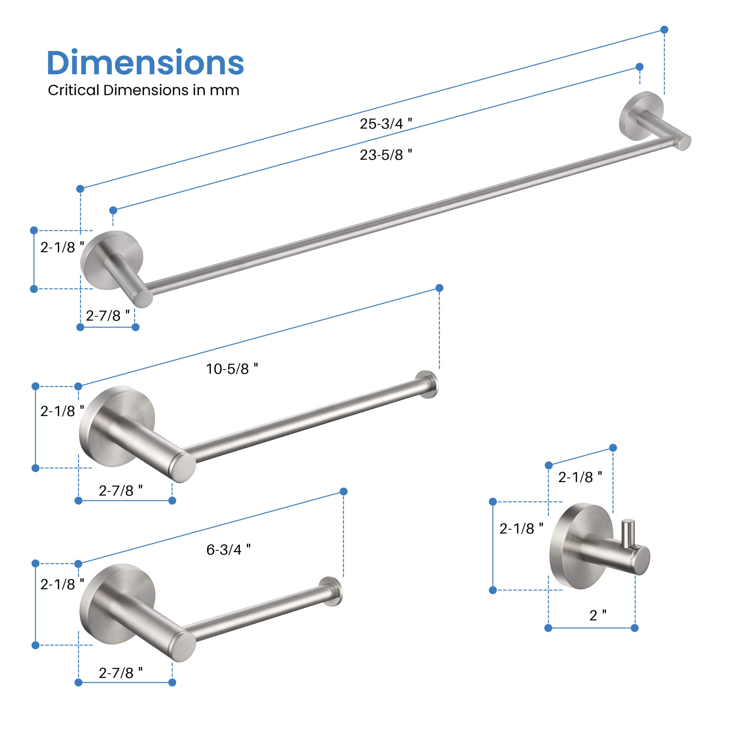 Halo 4-Piece Bathroom Hardware Set - C-CBA14-4 - Shop at Home Craft Studio - 12