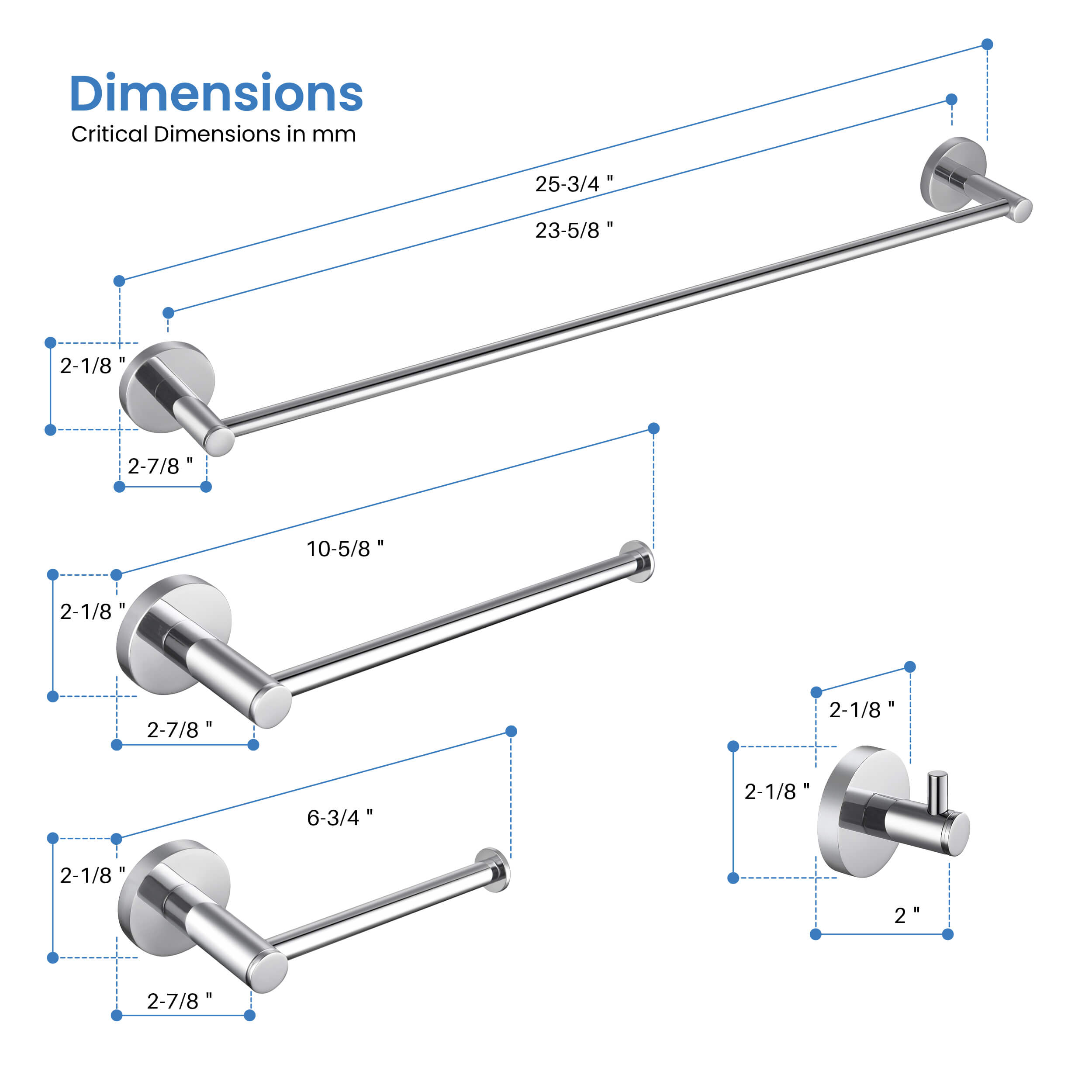 Halo 4-Piece Bathroom Hardware Set - C-CBA14-4 - Shop at Home Craft Studio - 17