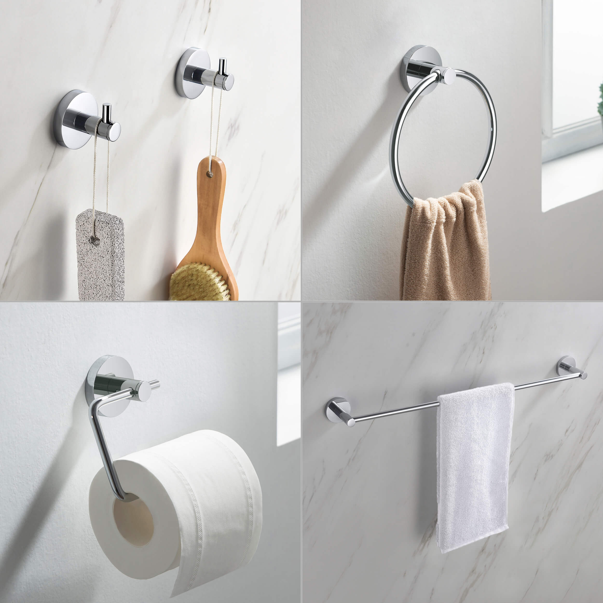 Halo 5-Piece Bathroom Hardware Set - C-CBA14-5-2 - Shop at Home Craft Studio - 24