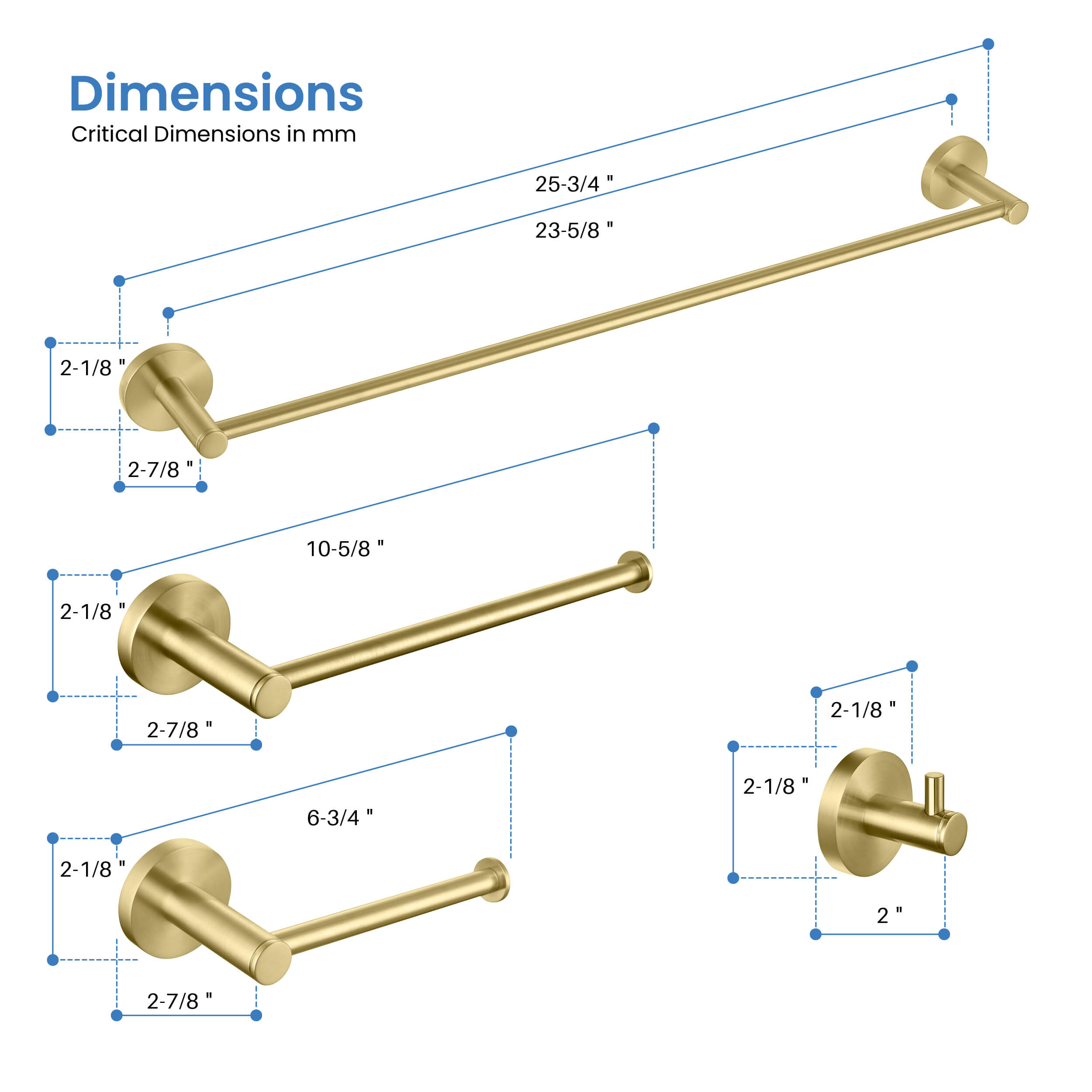 Halo 5-Piece Bathroom Hardware Set - C-CBA14-5 - Shop at Home Craft Studio - 5