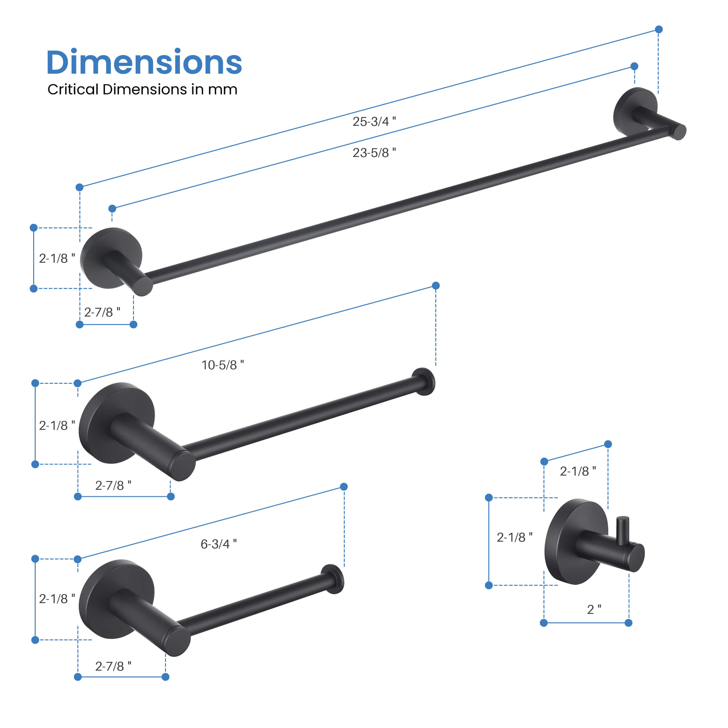 Halo 5-Piece Bathroom Hardware Set - C-CBA14-5 - Shop at Home Craft Studio - 23