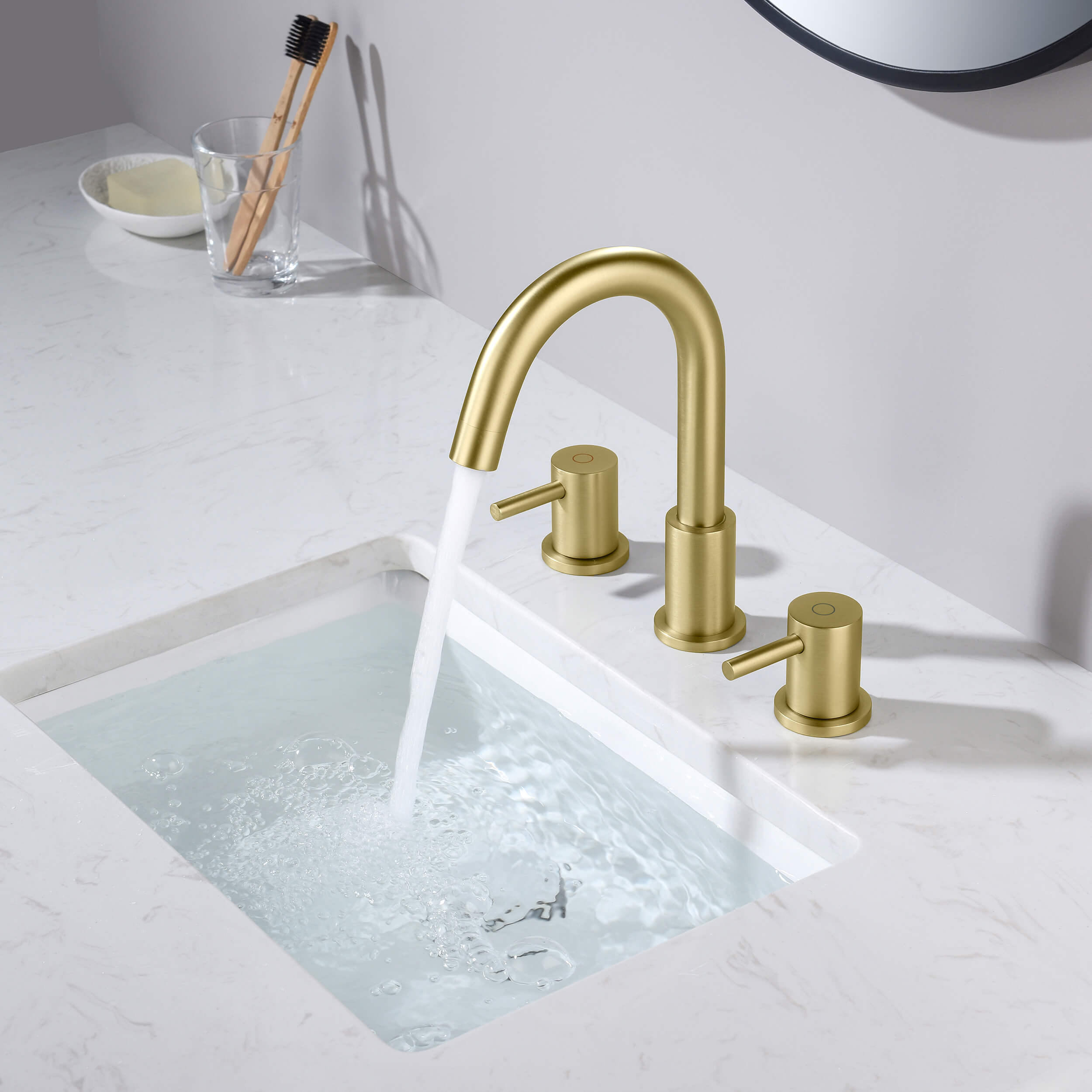 Halo 8" Widespread Bathroom Sink Faucet with Drain Assembly - CBF-1016 - Shop at Home Craft Studio - 3