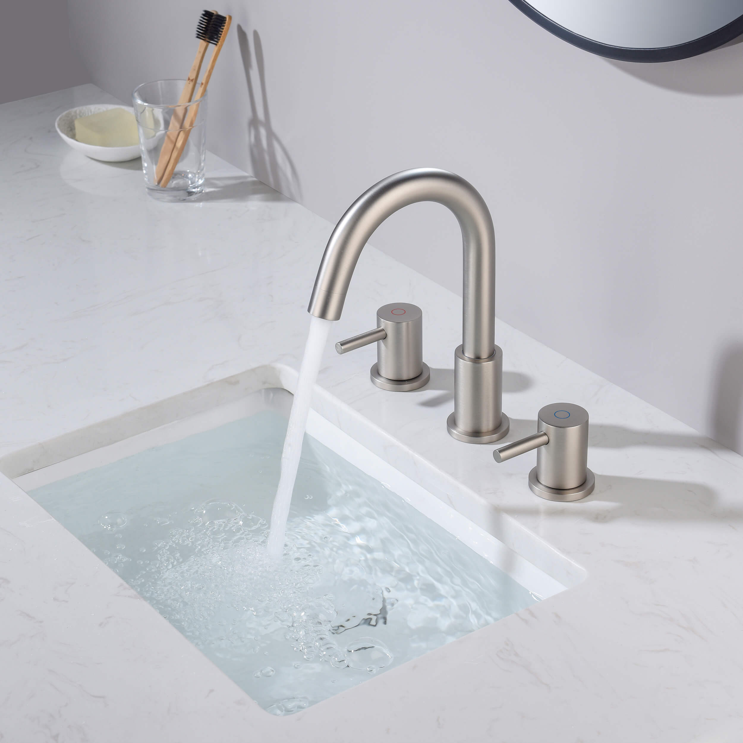 Halo 8" Widespread Bathroom Sink Faucet with Drain Assembly - CBF-1016 - Shop at Home Craft Studio - 8