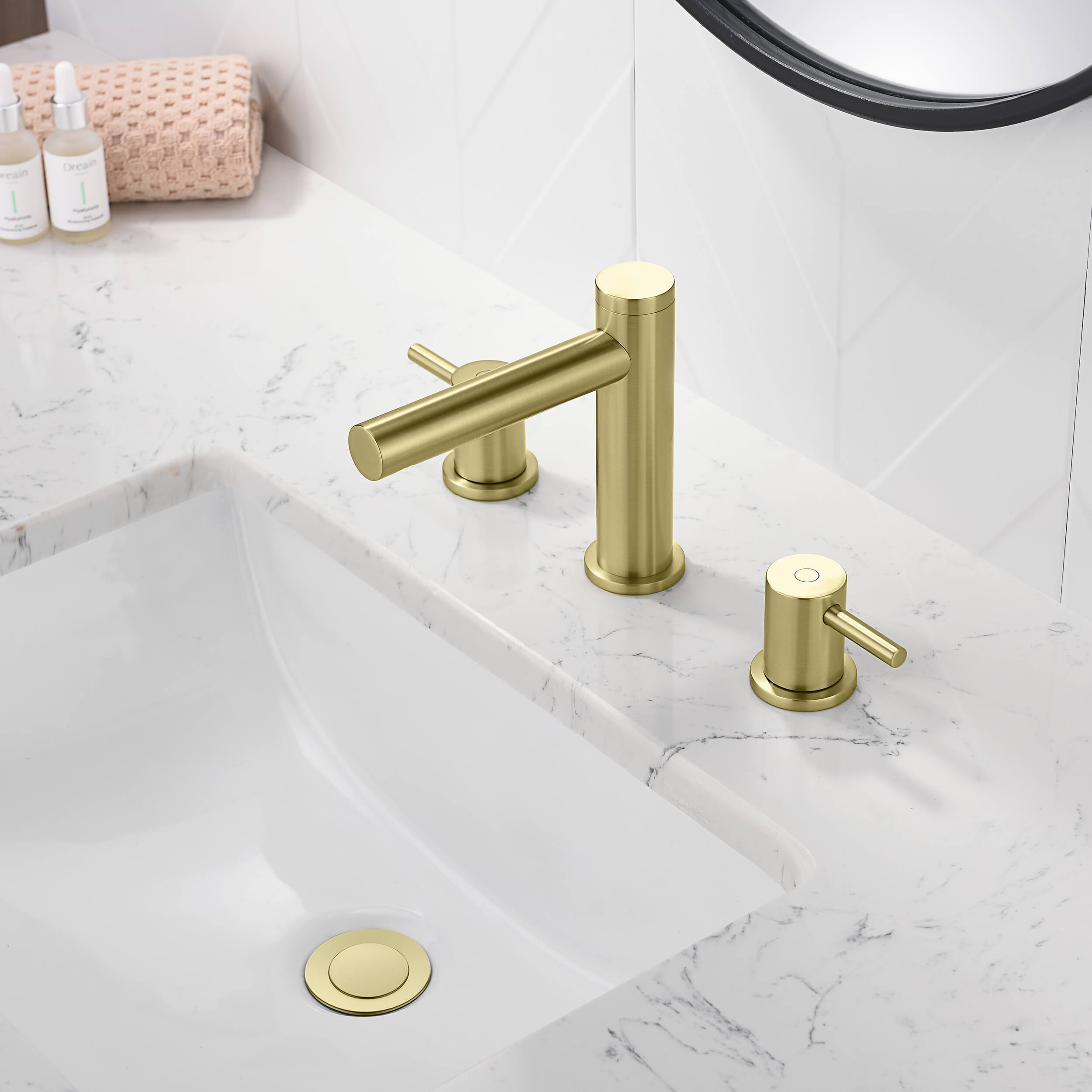 Halo 8" Widespread Bathroom Sink Faucet with Drain Assembly - CBF-1025BG - Shop at Home Craft Studio - 2
