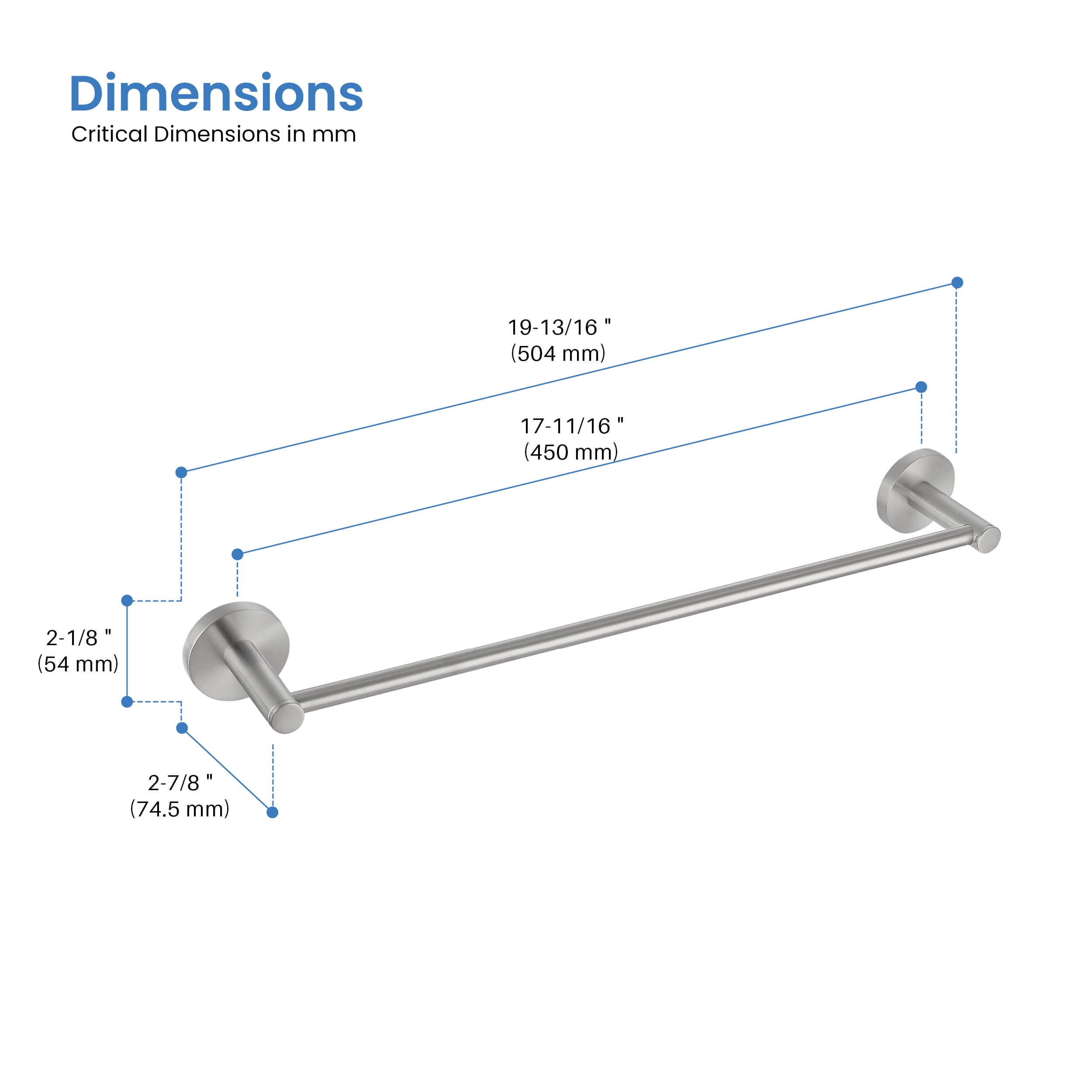 Halo Bathroom 18" Towel Bar - CBA-1407 - Shop at Home Craft Studio - 13