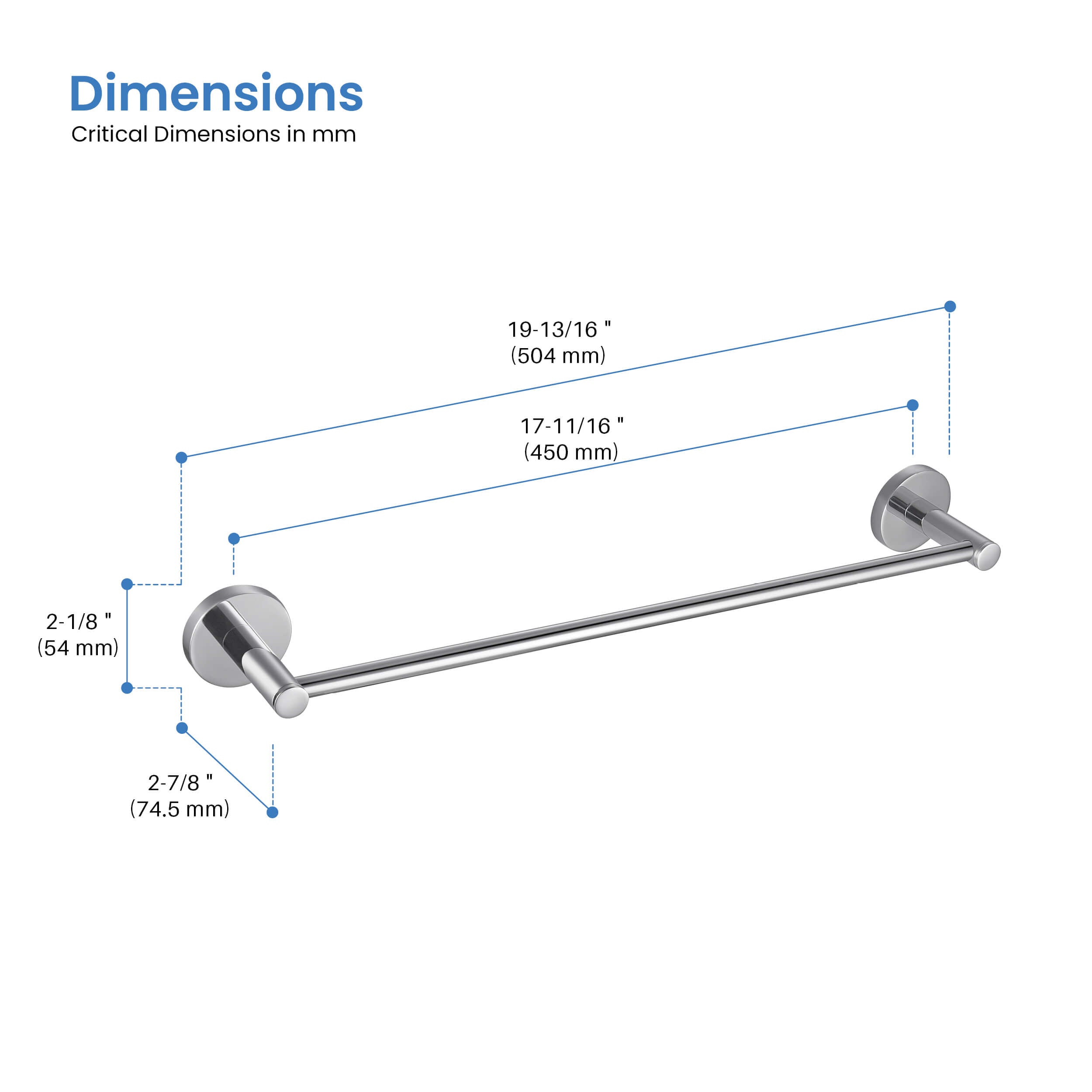 Halo Bathroom 18" Towel Bar - CBA-1407 - Shop at Home Craft Studio - 20