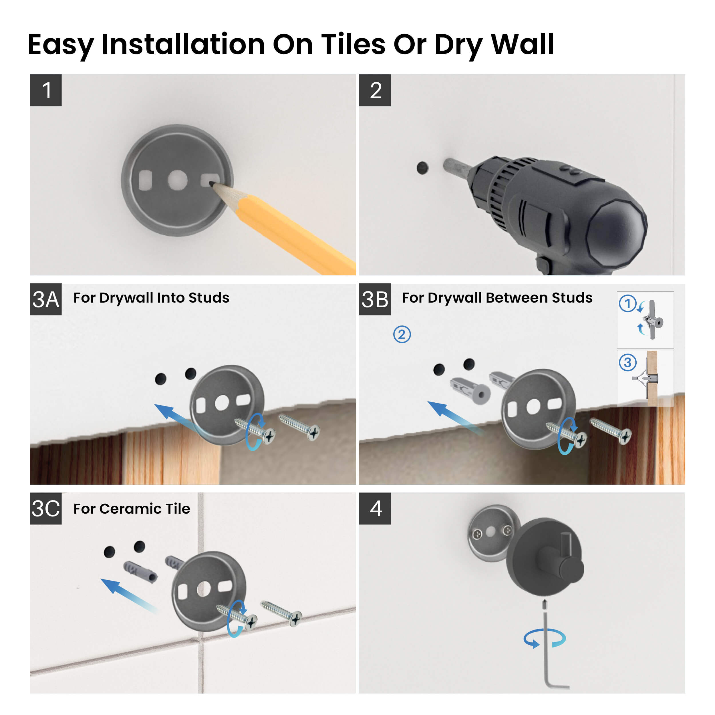 Halo Bathroom Towel & Robe Hook 2 Count - CBA-1401-2PC - Shop at Home Craft Studio - 10
