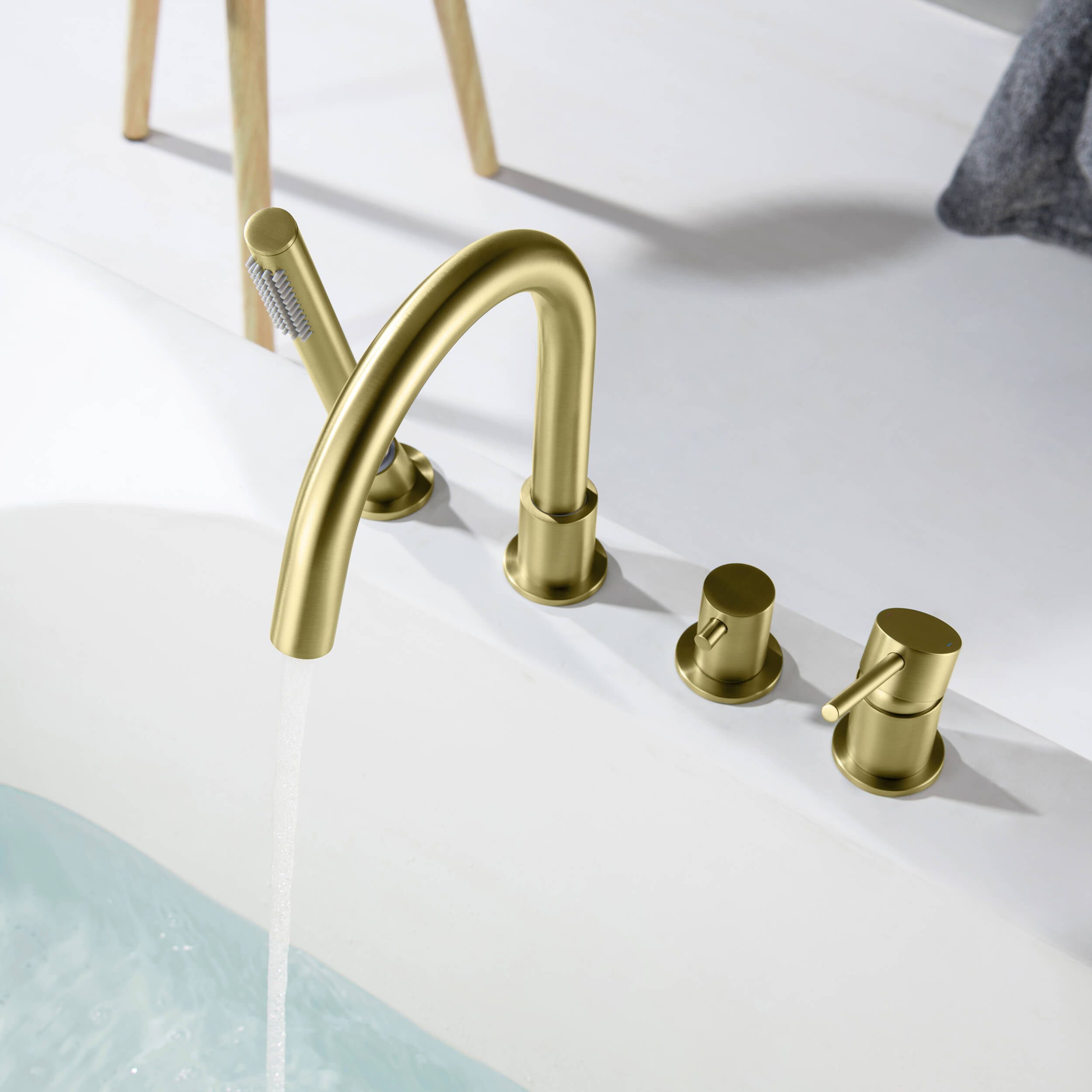 Halo Deck Mounted Roman Bathtub Faucet with Hand Shower - CTF-3101 - Shop at Home Craft Studio - 4