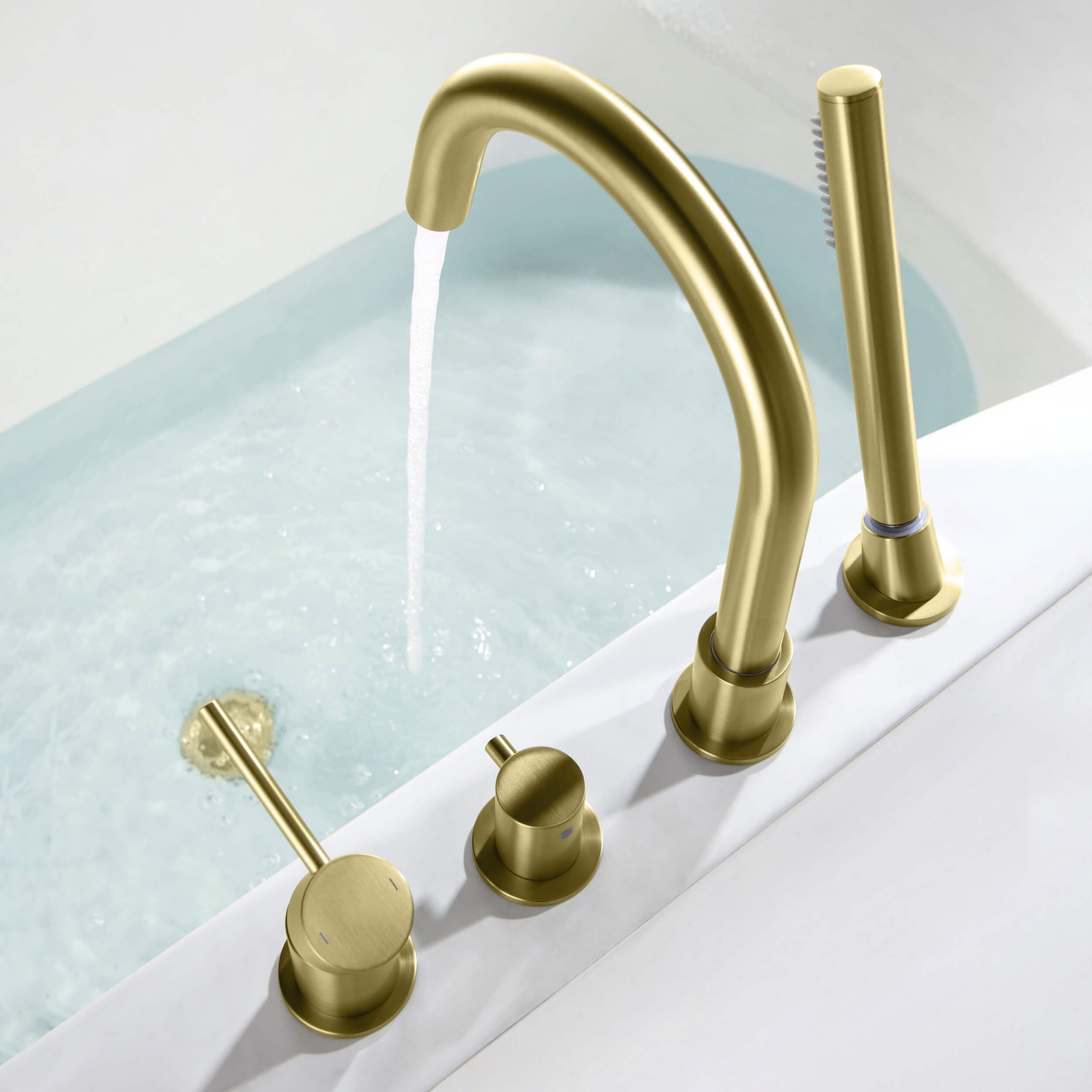 Halo Deck Mounted Roman Bathtub Faucet with Hand Shower - CTF-3101 - Shop at Home Craft Studio - 5