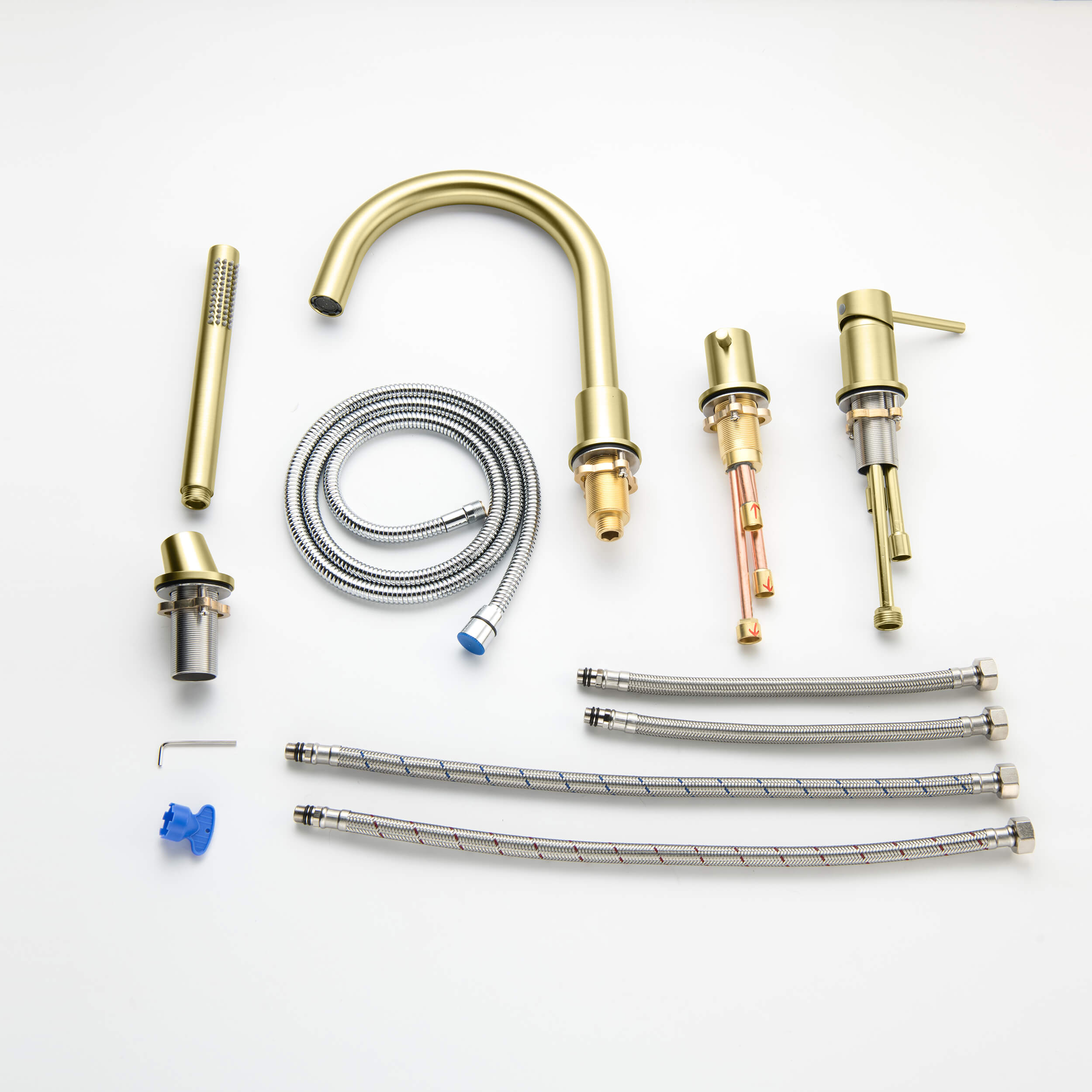 Halo Deck Mounted Roman Bathtub Faucet with Hand Shower - CTF-3101 - Shop at Home Craft Studio - 10