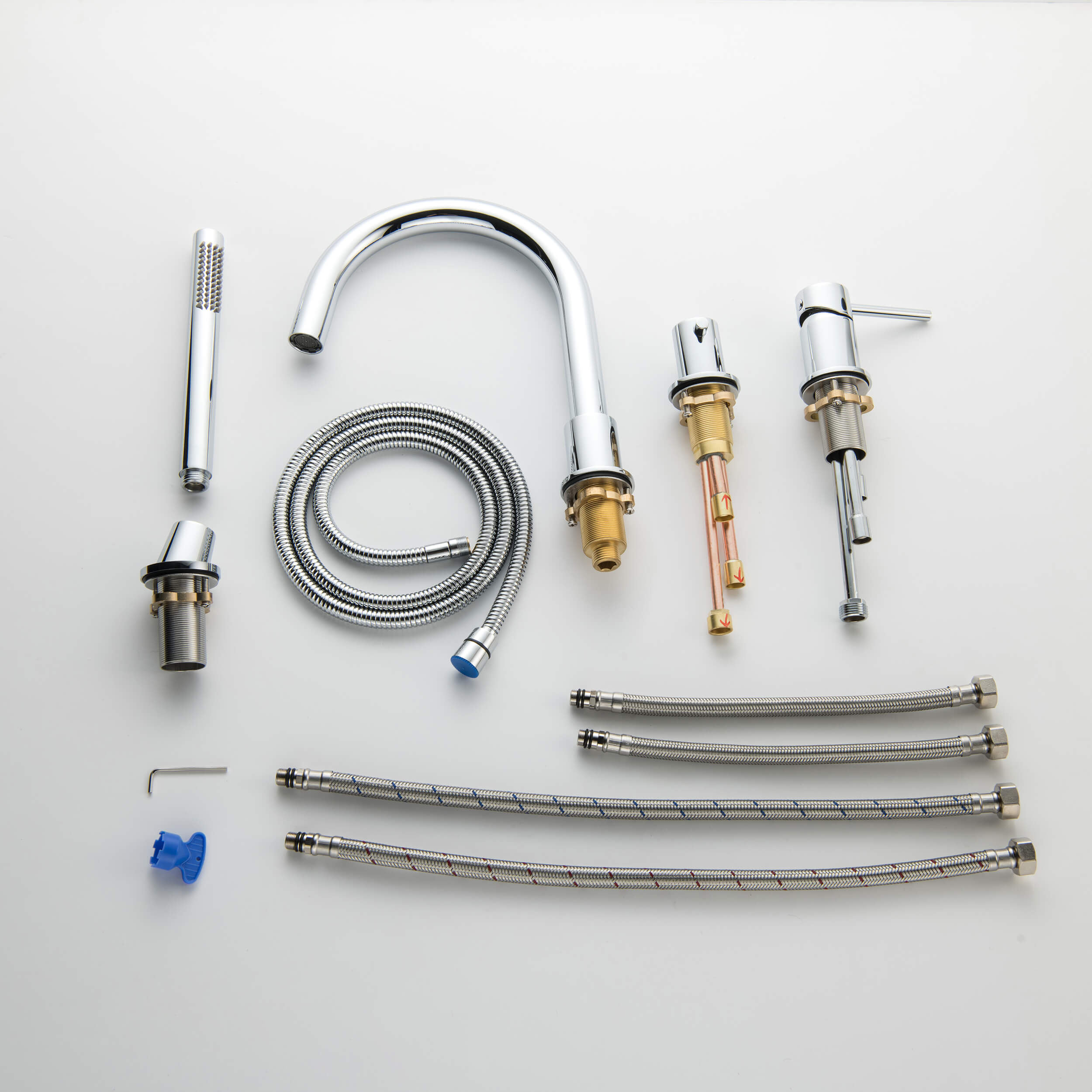 Halo Deck Mounted Roman Bathtub Faucet with Hand Shower - CTF-3101 - Shop at Home Craft Studio - 30