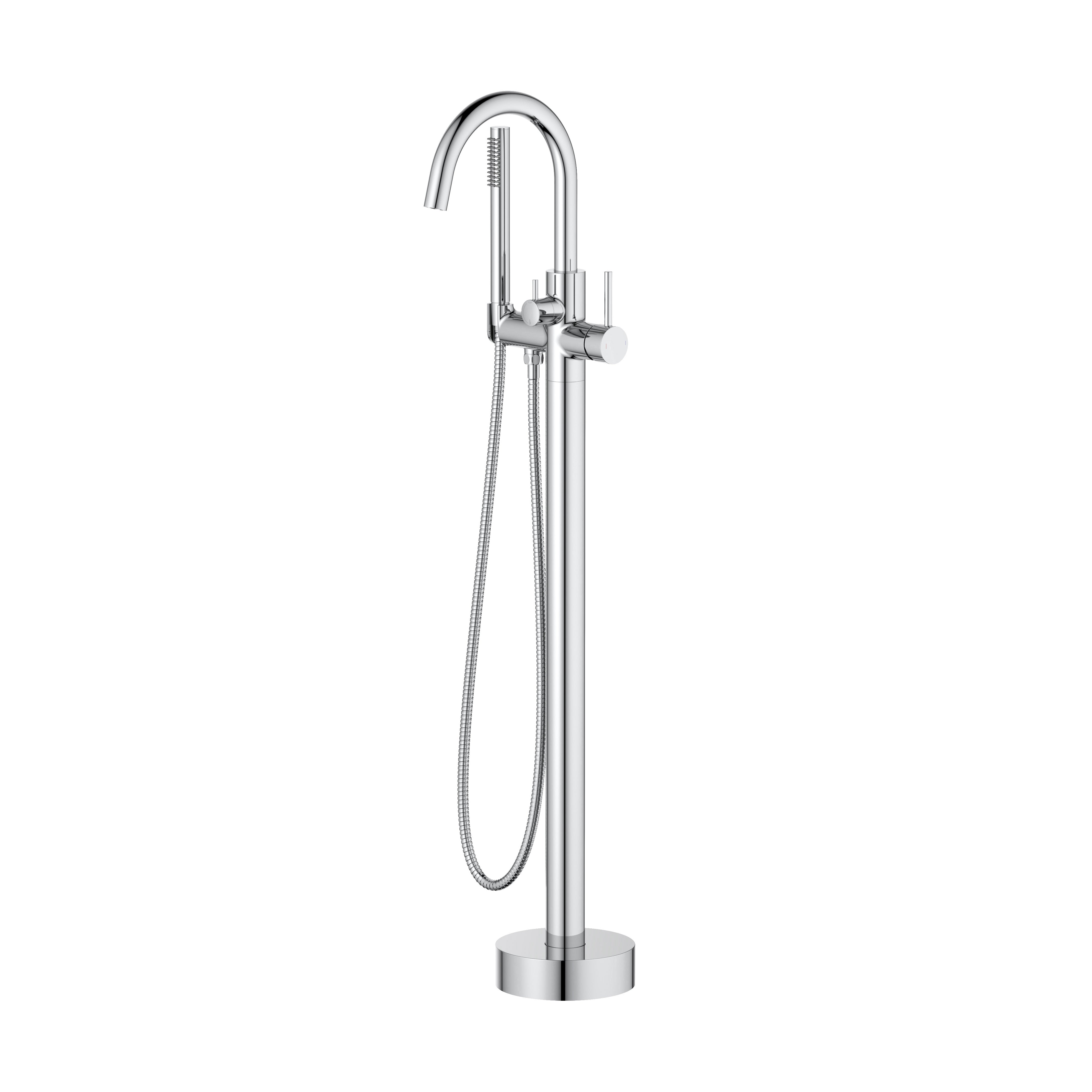 Halo Floor Mount Tub Filler With Hand Shower - CTF-3001 - Shop at Home Craft Studio - 13