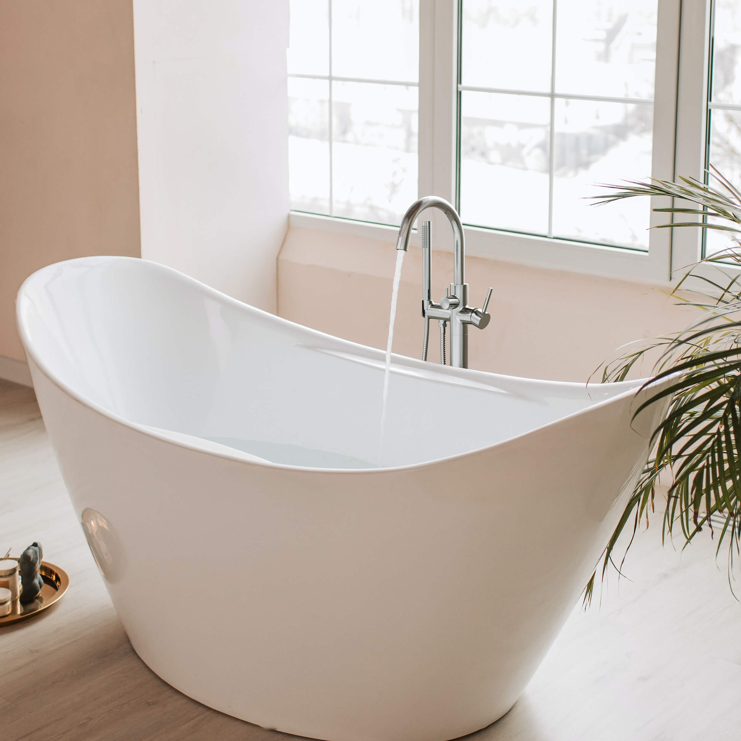 Halo Floor Mount Tub Filler With Hand Shower - CTF-3001 - Shop at Home Craft Studio - 17