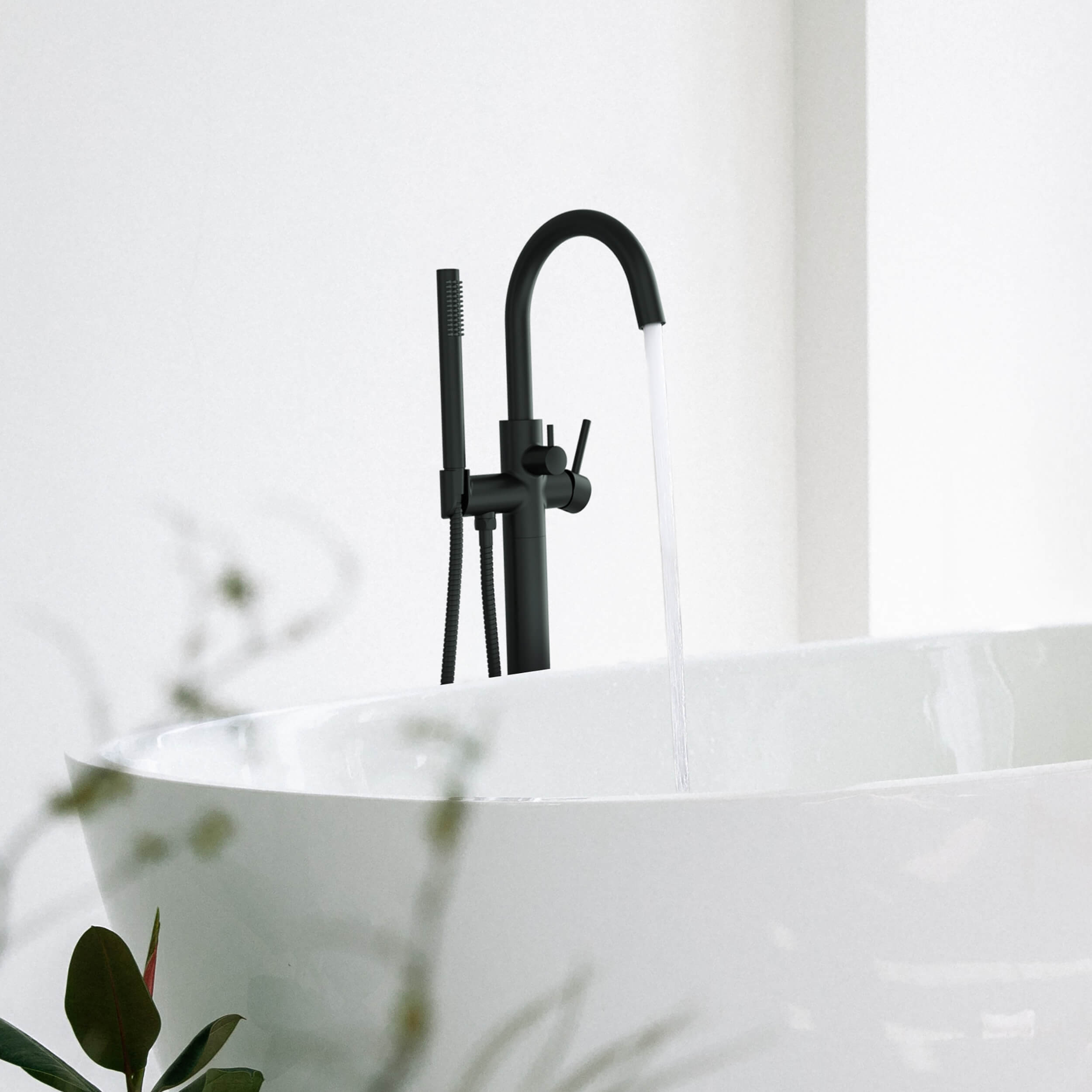 Halo Floor Mount Tub Filler With Hand Shower - CTF-3001 - Shop at Home Craft Studio - 22
