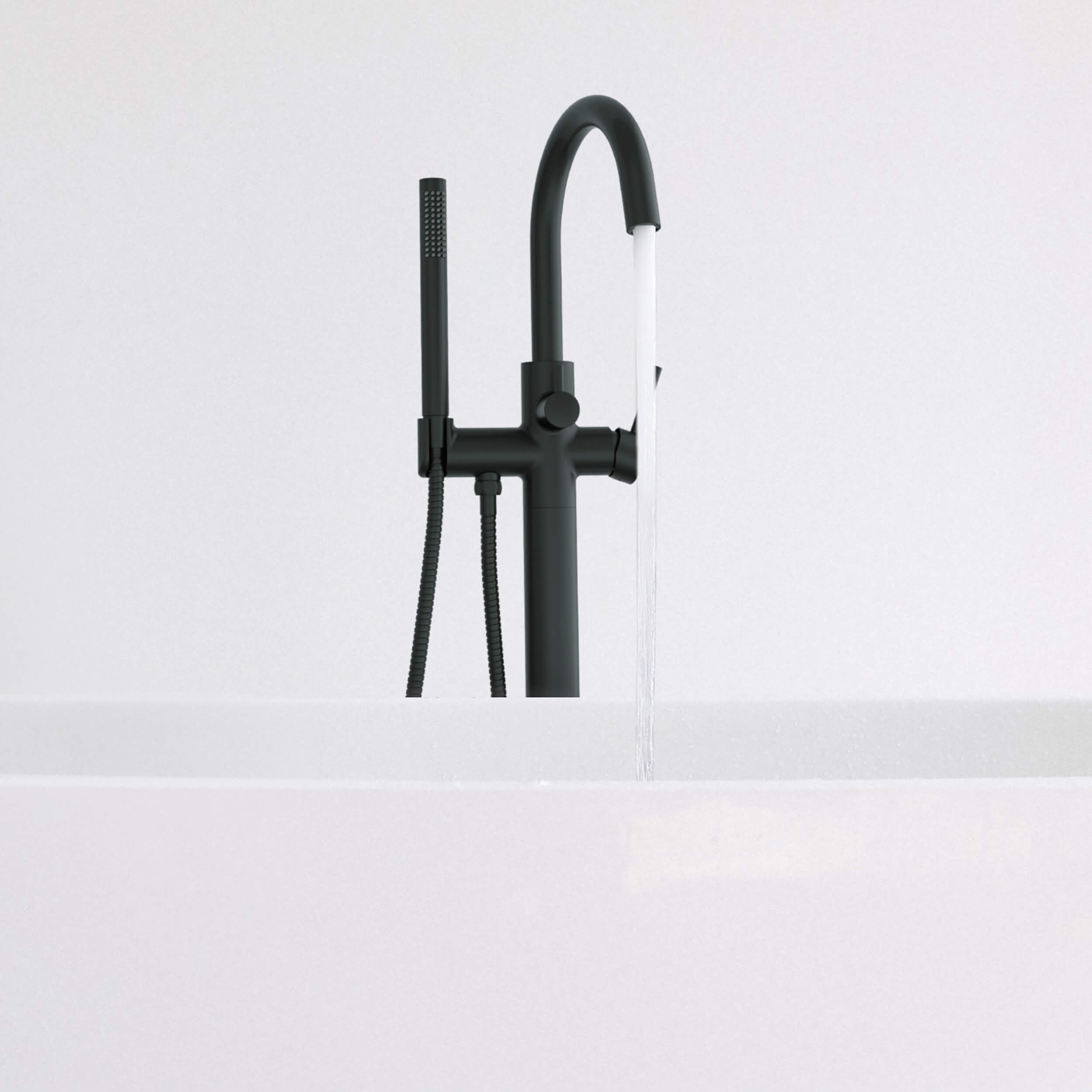 Halo Floor Mount Tub Filler With Hand Shower - CTF-3001 - Shop at Home Craft Studio - 23