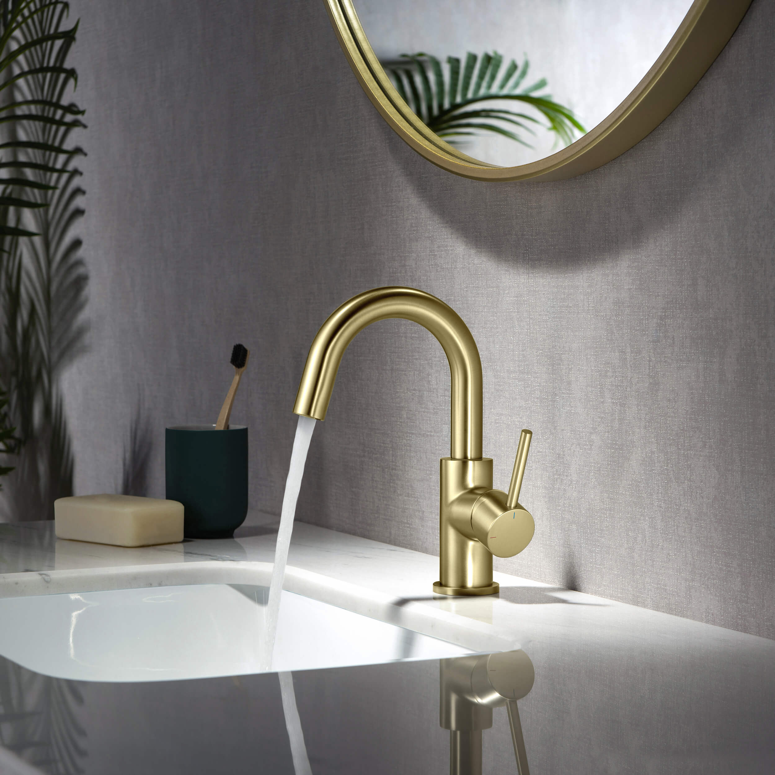 Halo High-Arc Single Handle Bathroom Vanity Sink Faucet with Pop Up Drain - CBF-1021 - Shop at Home Craft Studio - 2