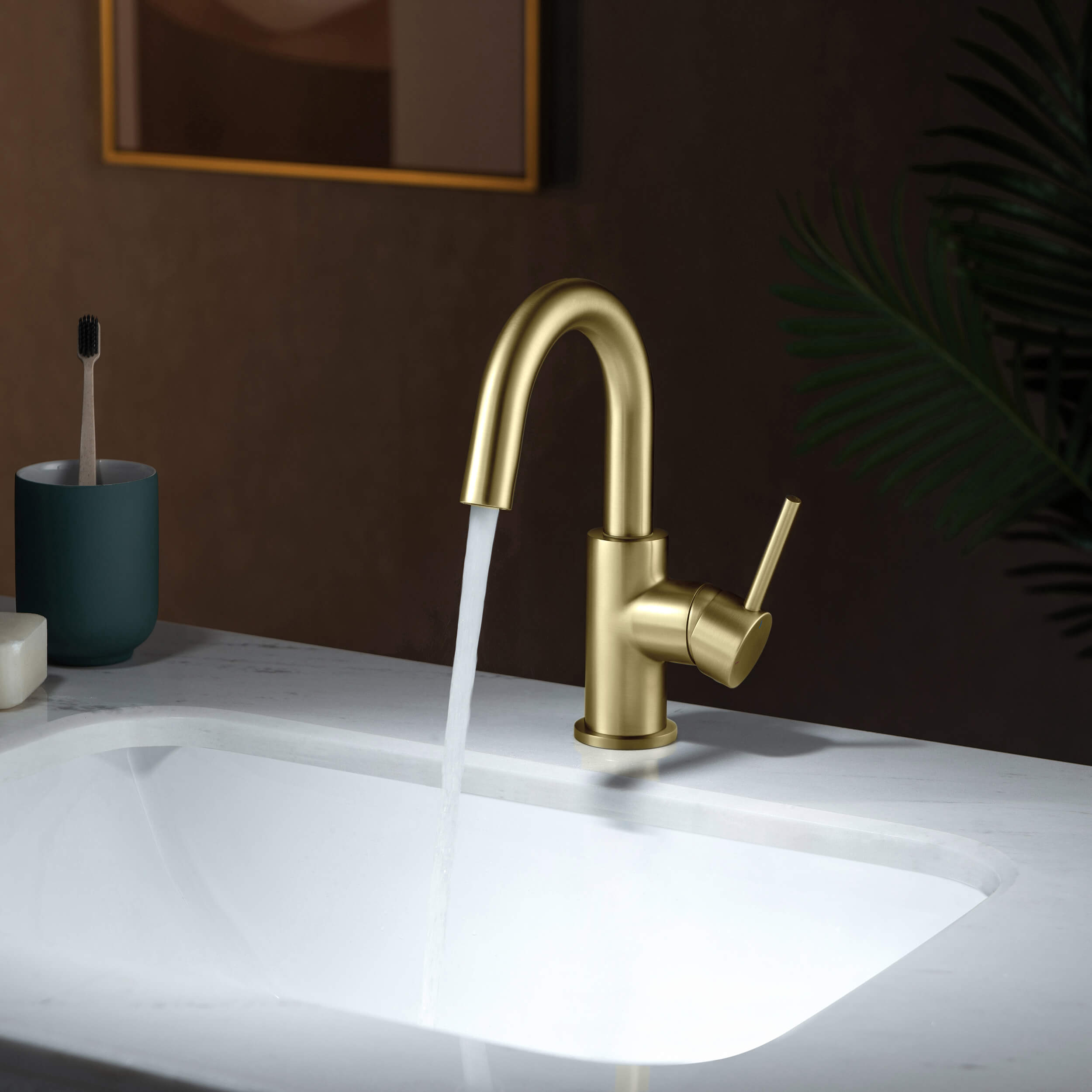 Halo High-Arc Single Handle Bathroom Vanity Sink Faucet with Pop Up Drain - CBF-1021 - Shop at Home Craft Studio - 3