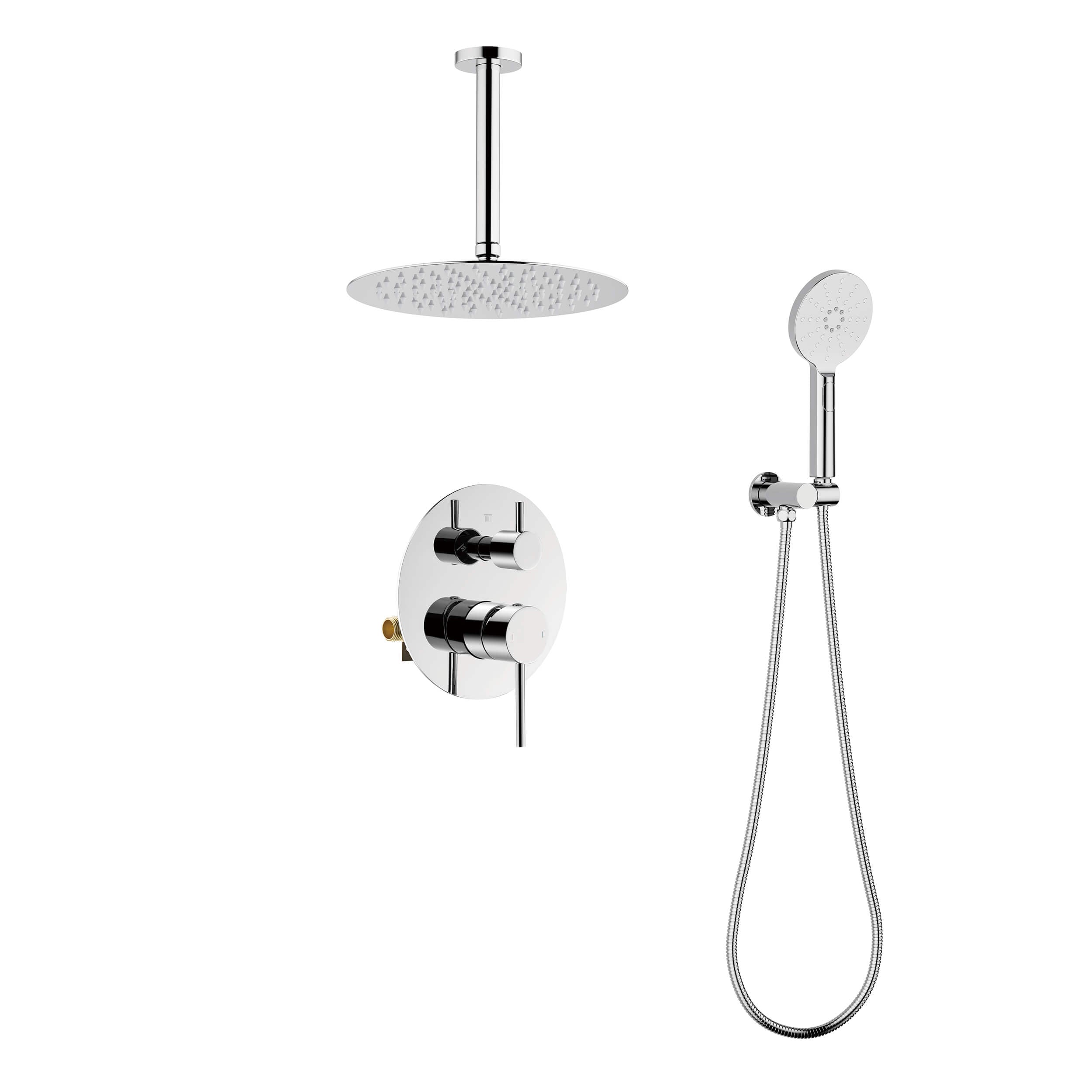 Halo Pressure Balanced 2-Function Ceiling Mount Shower System with Rough-in Valve - CSF-4008 - Shop at Home Craft Studio - 25